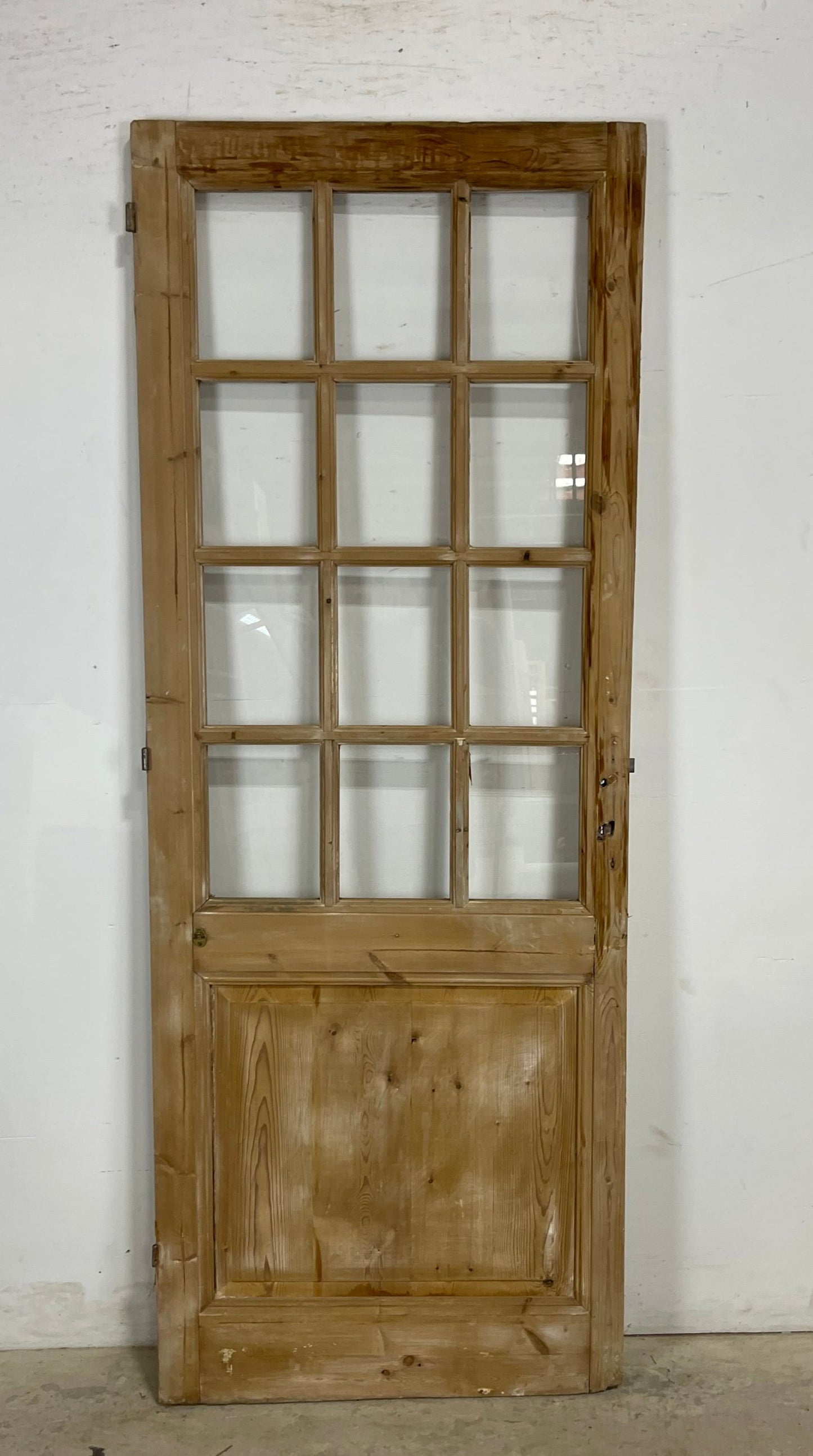 Antique French Panel Door with Glass (84.25 x 31.75) M224