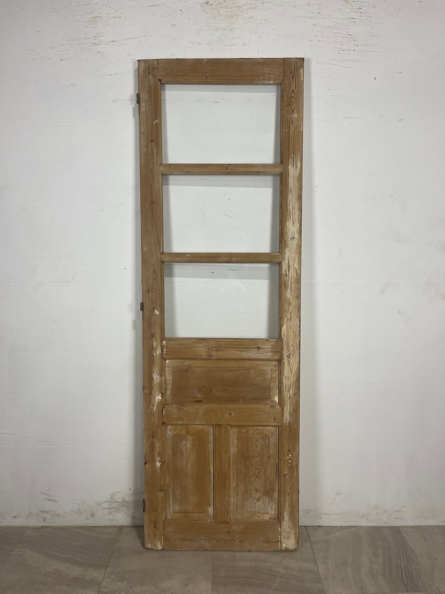 Antique French Panel Door with Glass (85.5 x 27.75) N185