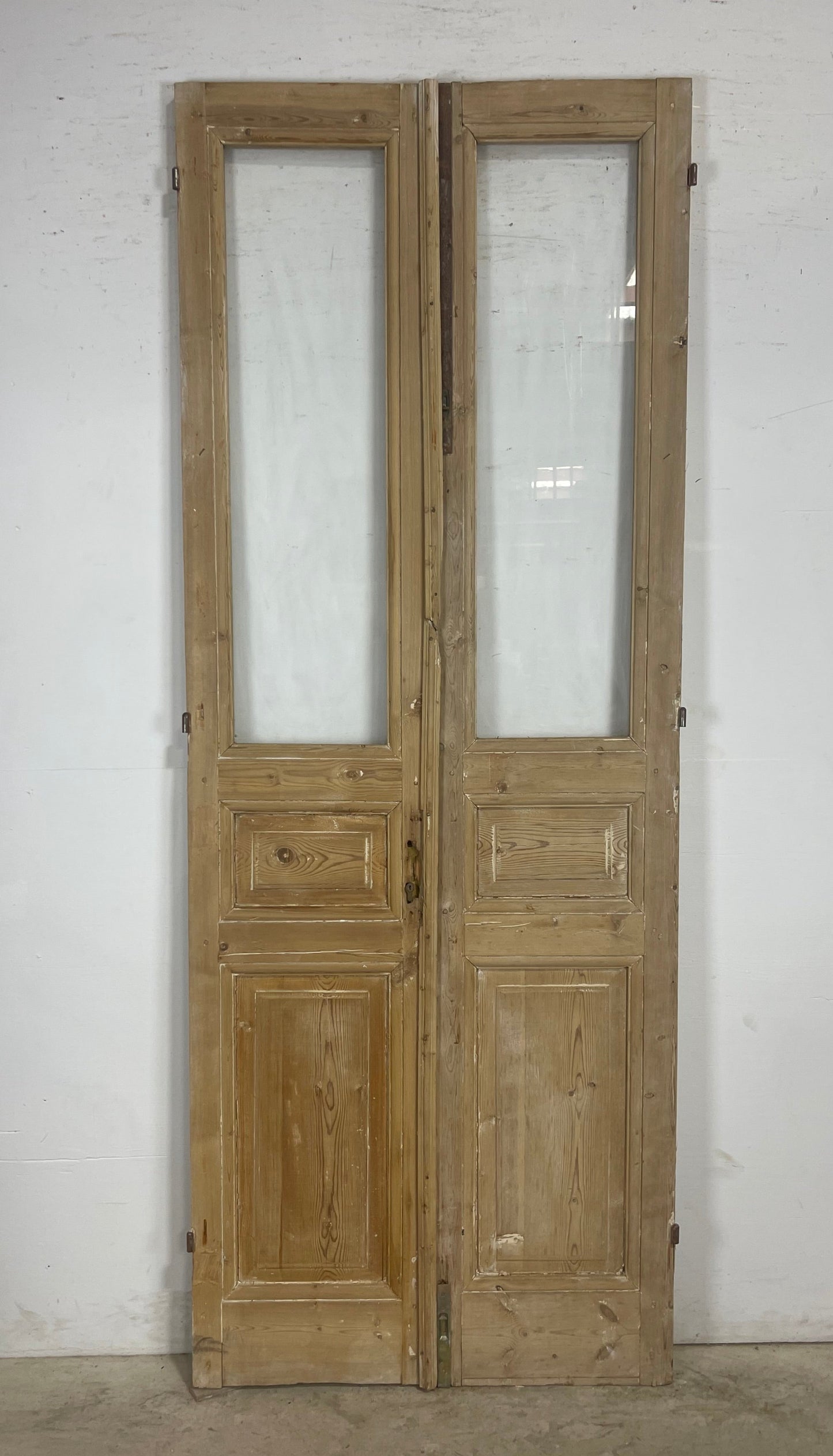 Antique  French Panel Doors with glass (98x37.75)   M110