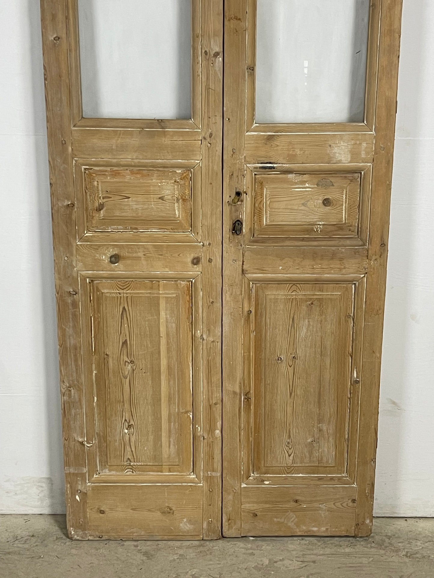 Antique  French Panel Doors with glass (98x37.75)   M110