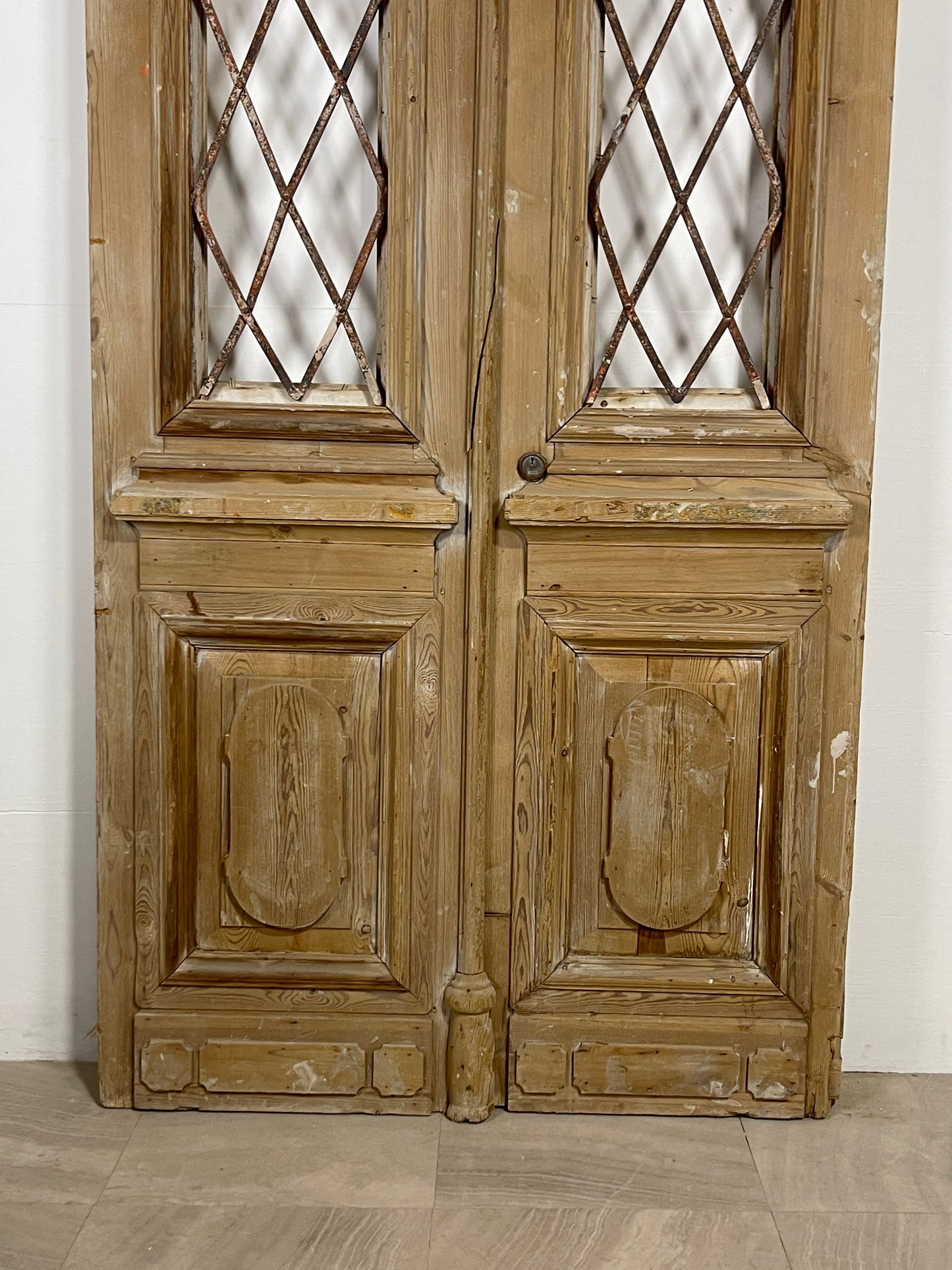 Antique French panel doors with Metal (96 x 44.75) O41