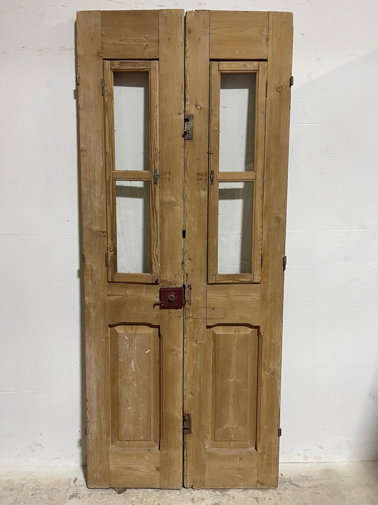 Antique French Panel Door with Glass (84.5x36) J317