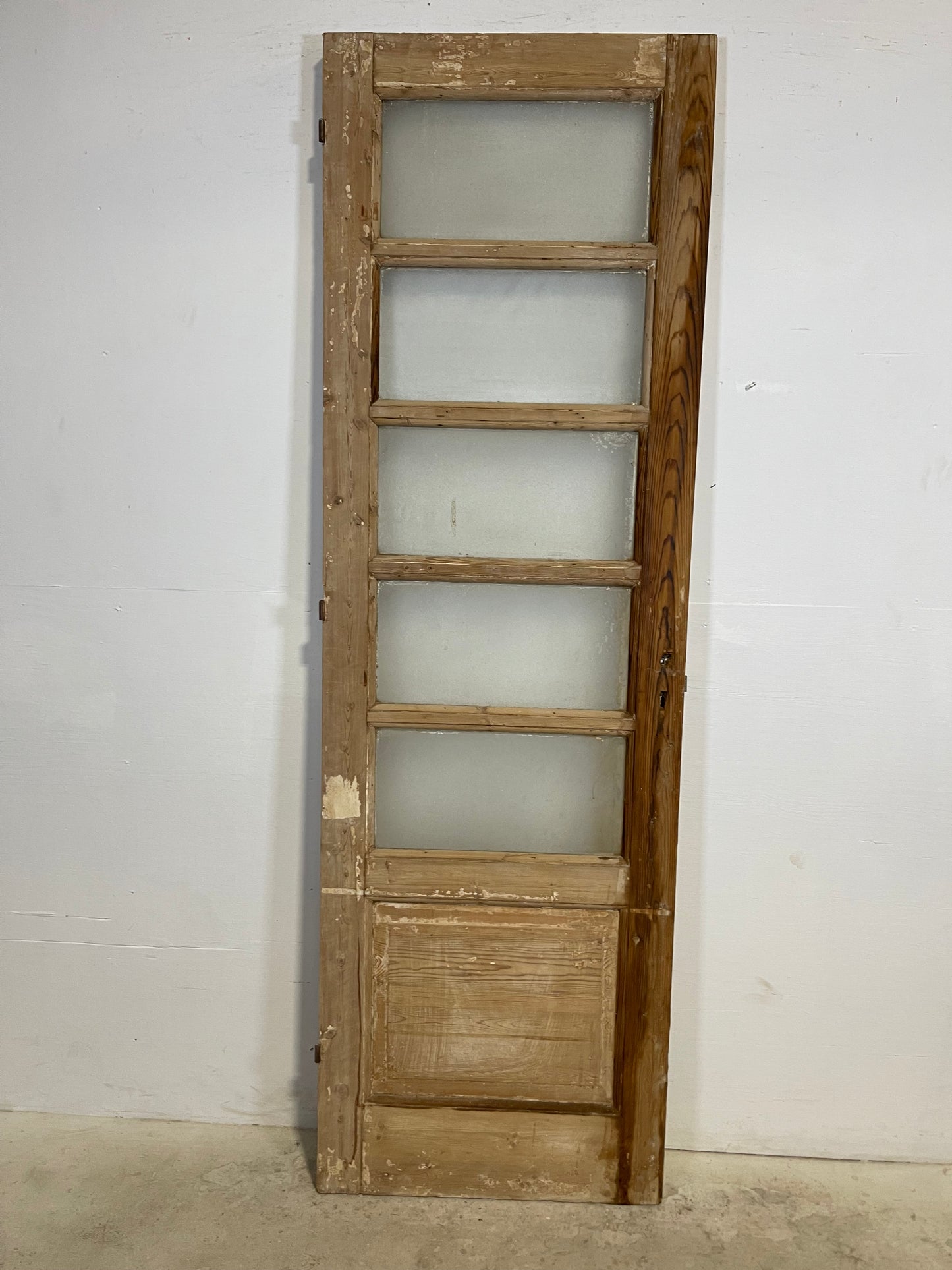 Antique French Panel Door with Glass (88.75x27.75) L309