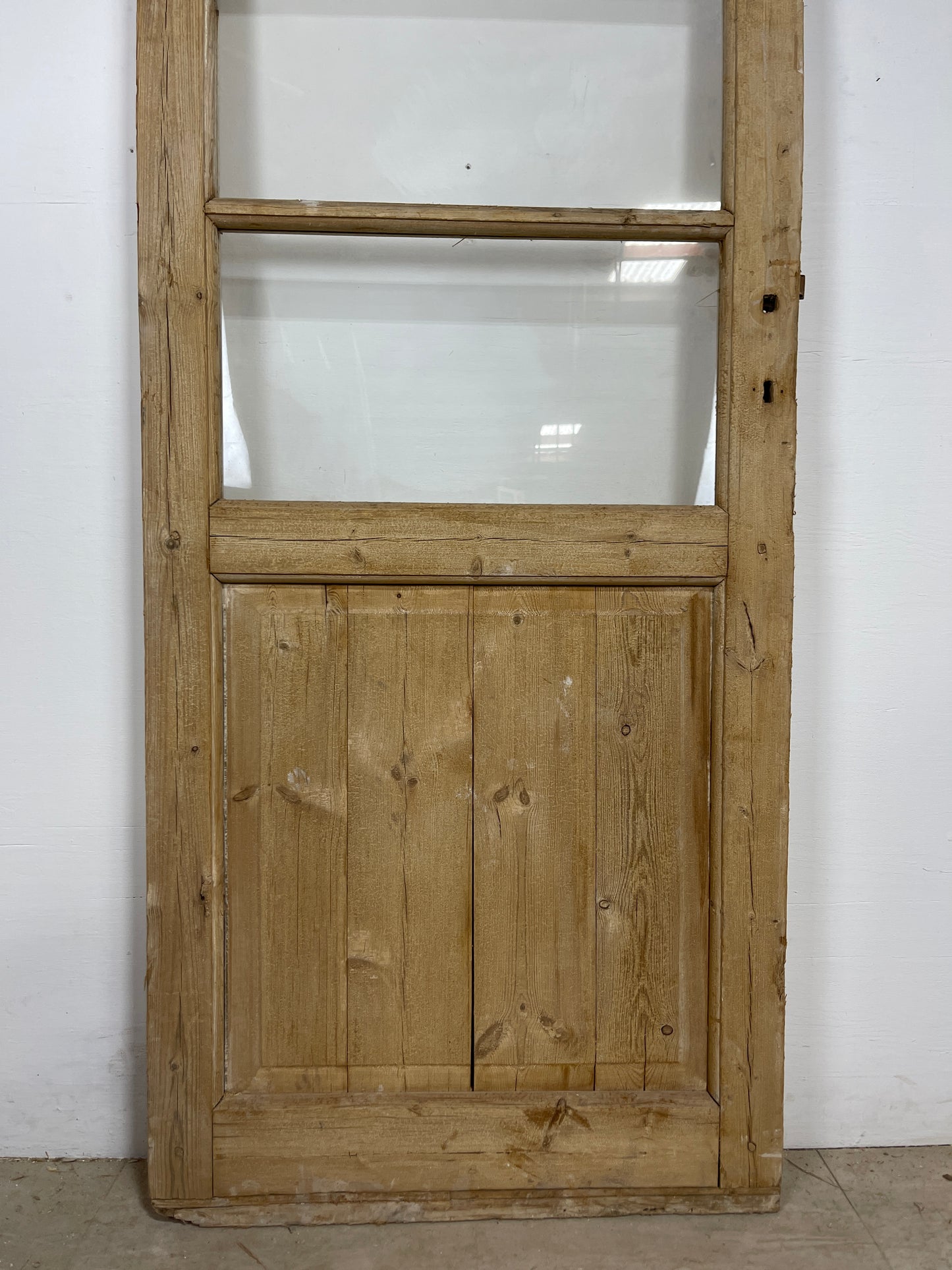 Antique French Panel Door - Single with glass (87x29.5) O262
