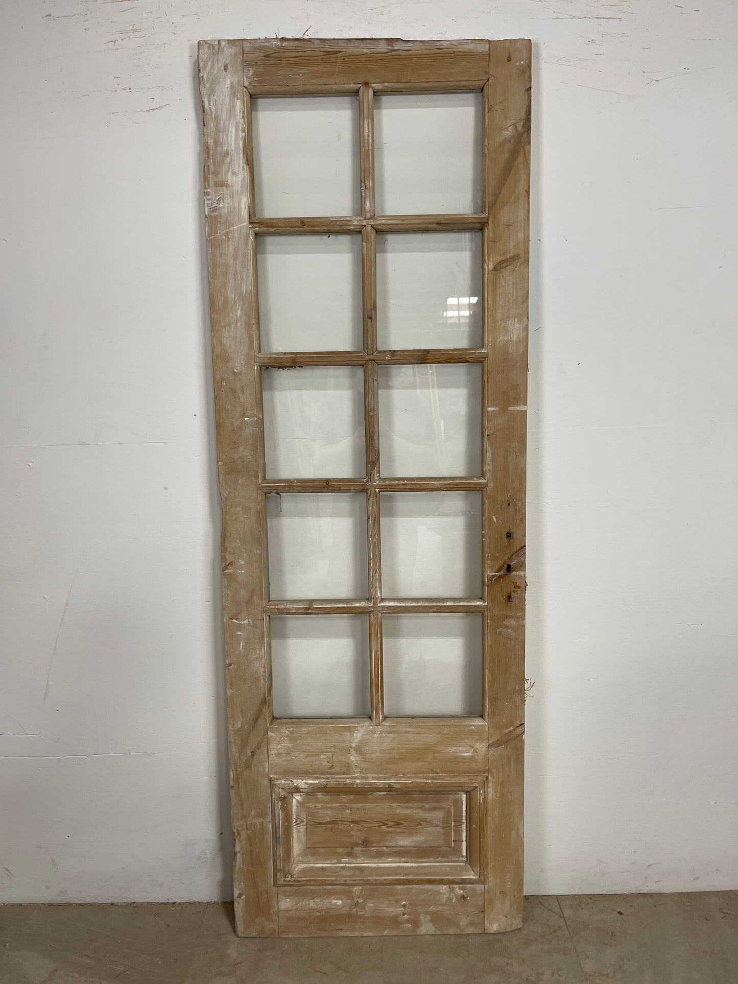 Antique French Panel Door - Single with glass (80.5x28) O245