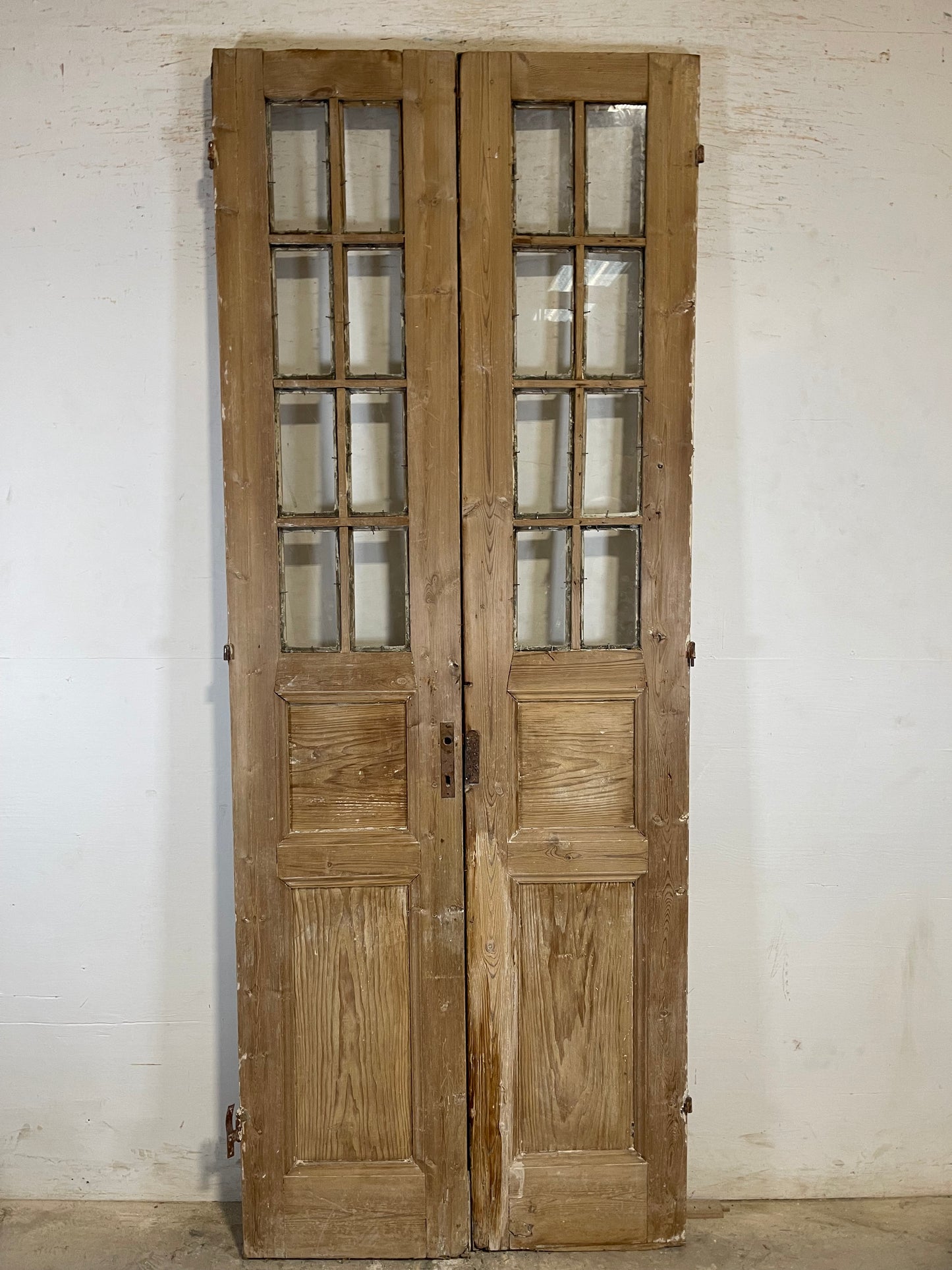Antique French panel doors with glass (93.5x36) L140