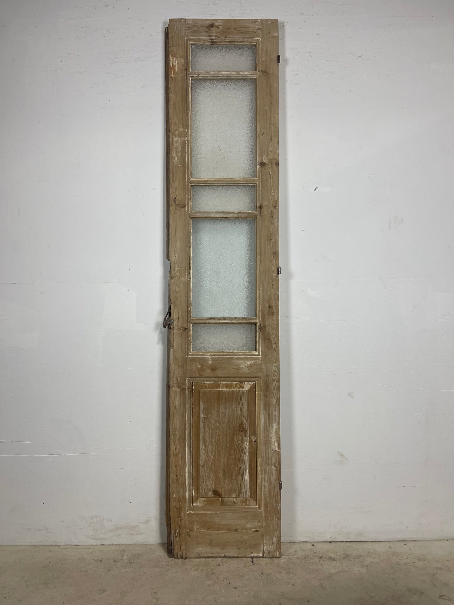 Antique French panel door with glass (94.25x19.75) L375