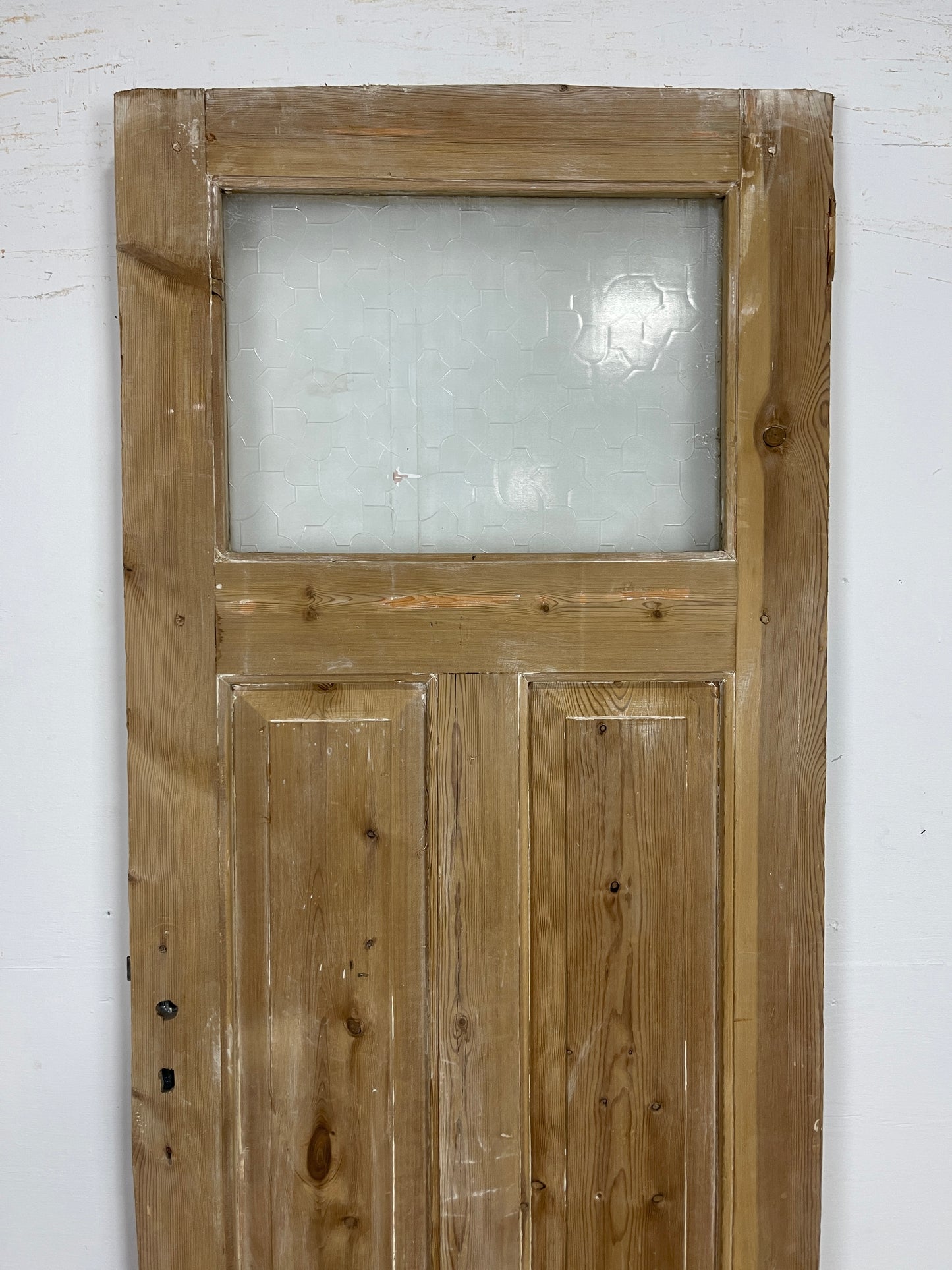 Antique French Panel Door - Single with glass (83x28) O240