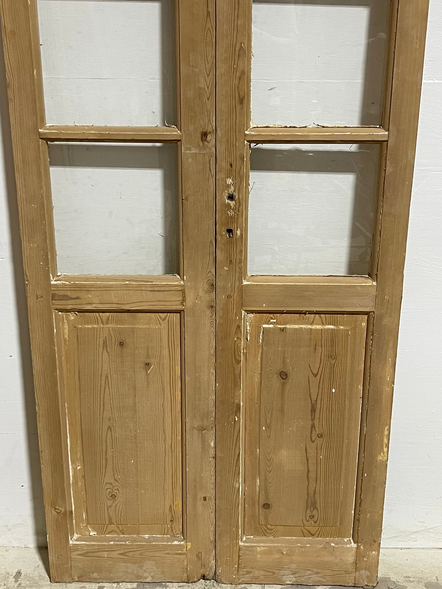 Antique French Panel Doors withg Glass (84.25x32.25) J327