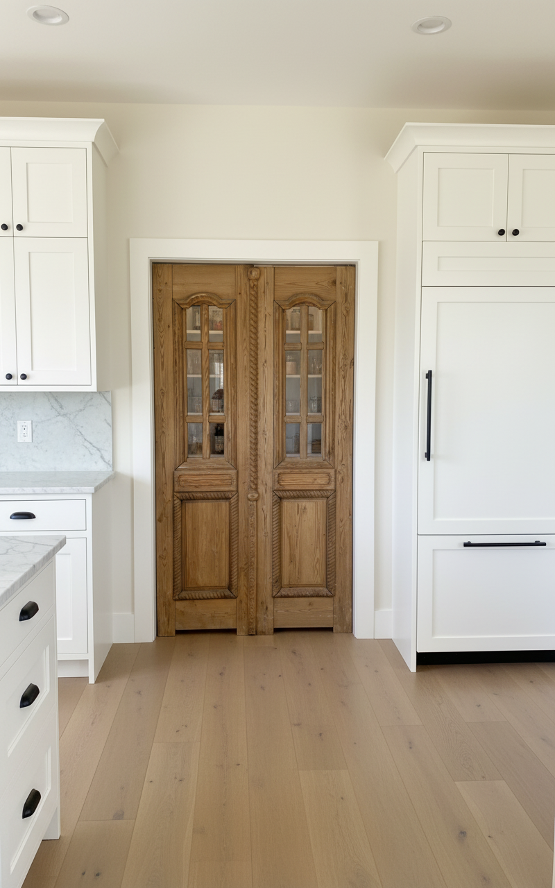 Antique French panel doors with Glass (85x45) P135