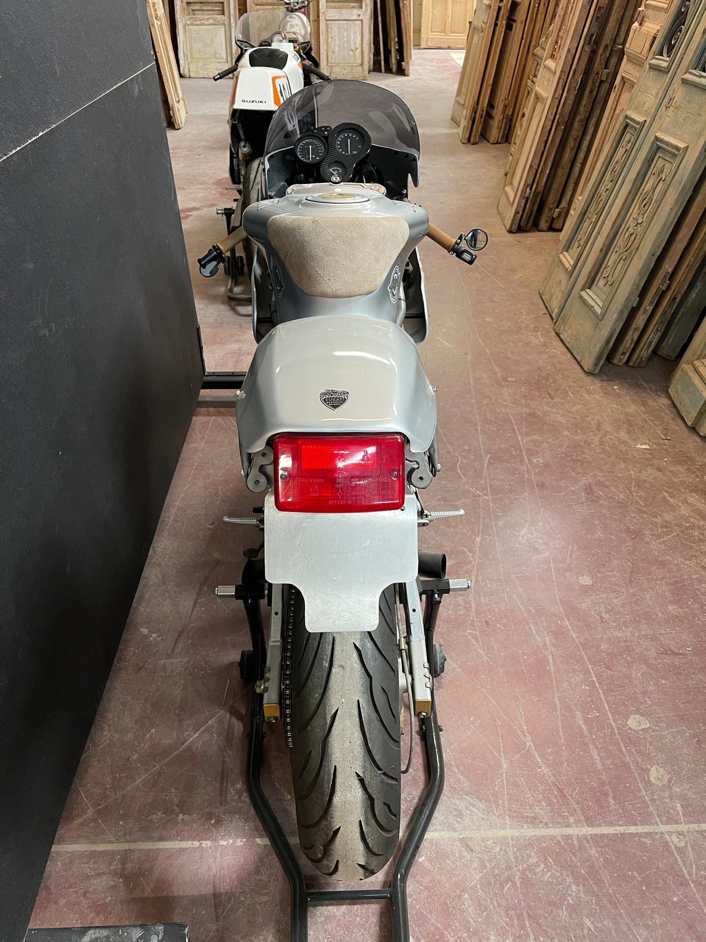Silver Ducati Motorcycle