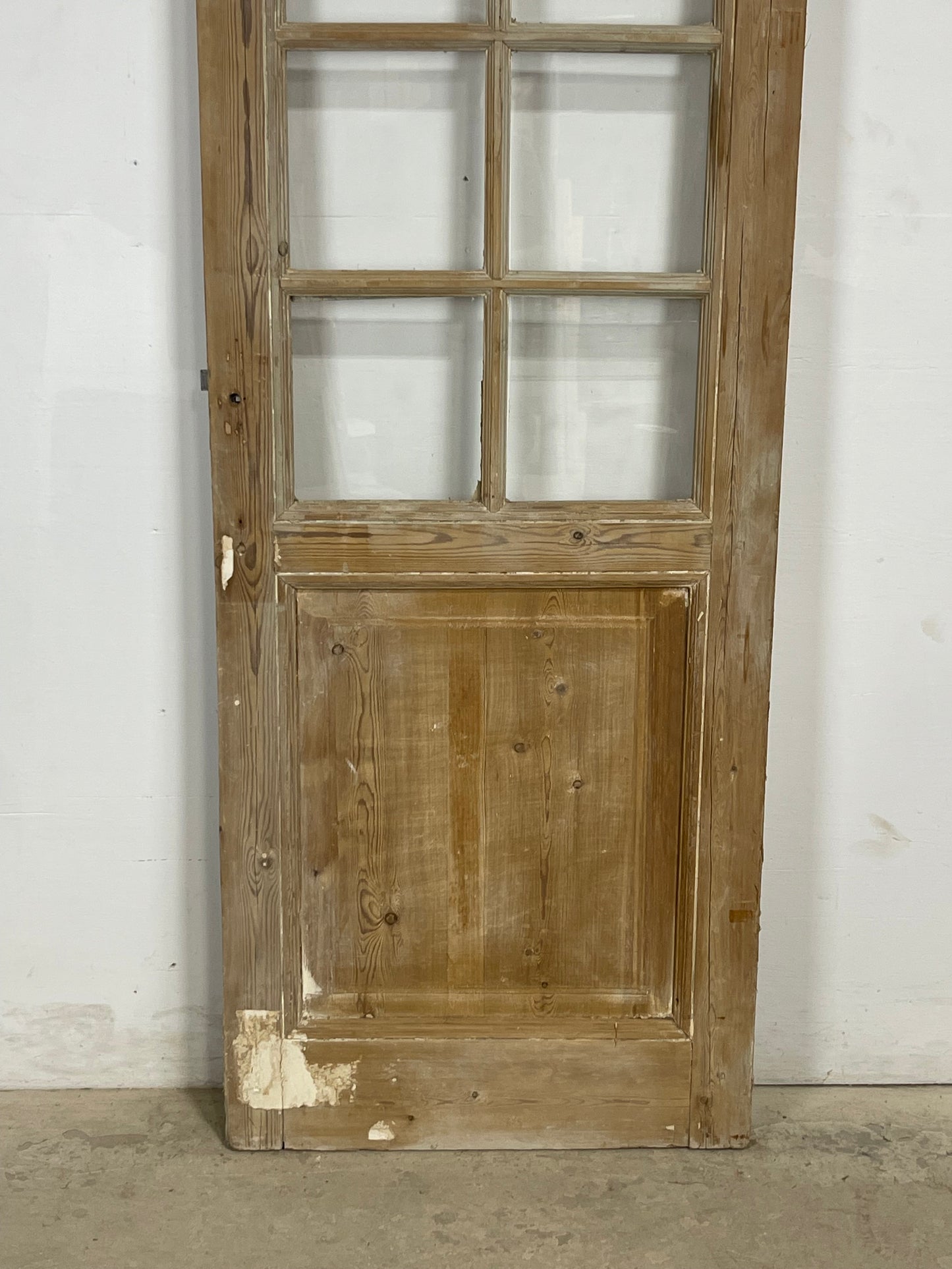 Antique French Panel Door with Glass (93 x 28) M234