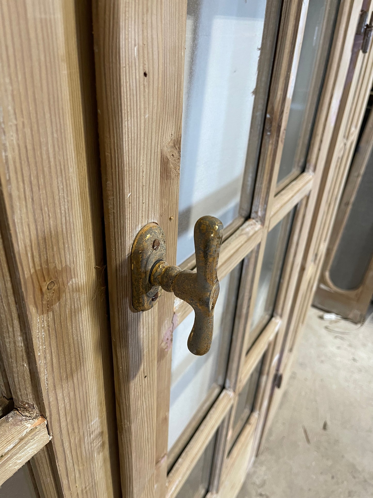 Copy of Antique French Panel Doors with Glass Arched (100.x83.75) L106