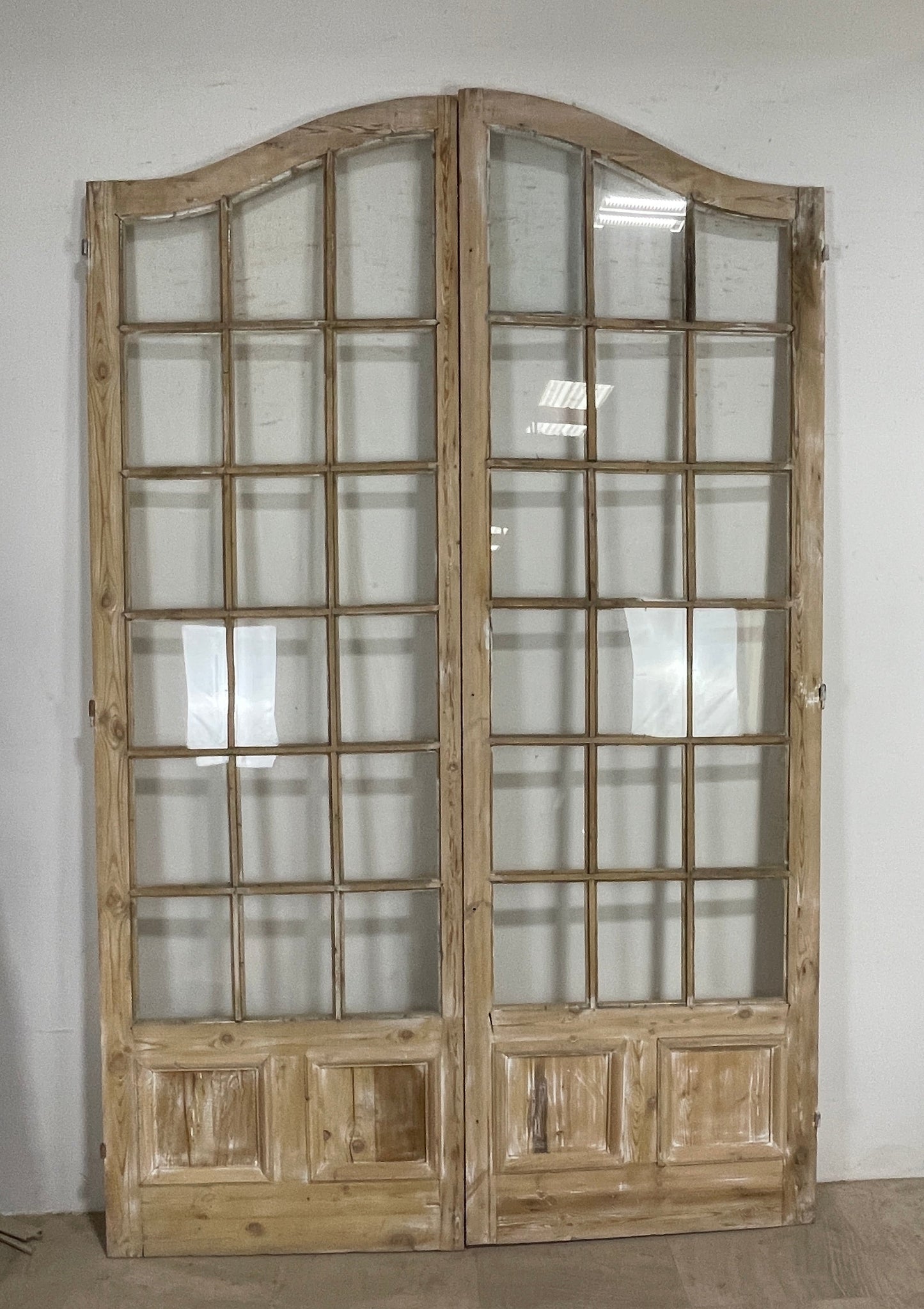Antique French panel arched doors with Glass ( 104x 67) P42