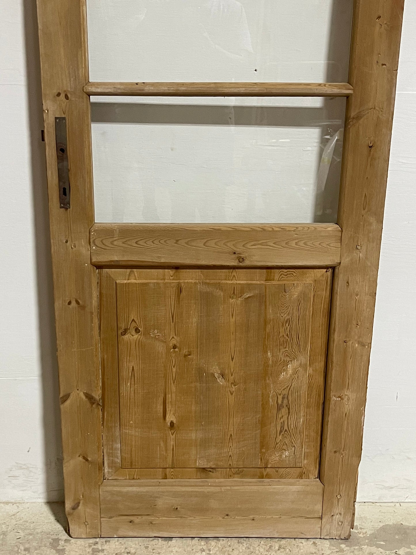 Antique French Panel Door with Glass (92.25x32) J903