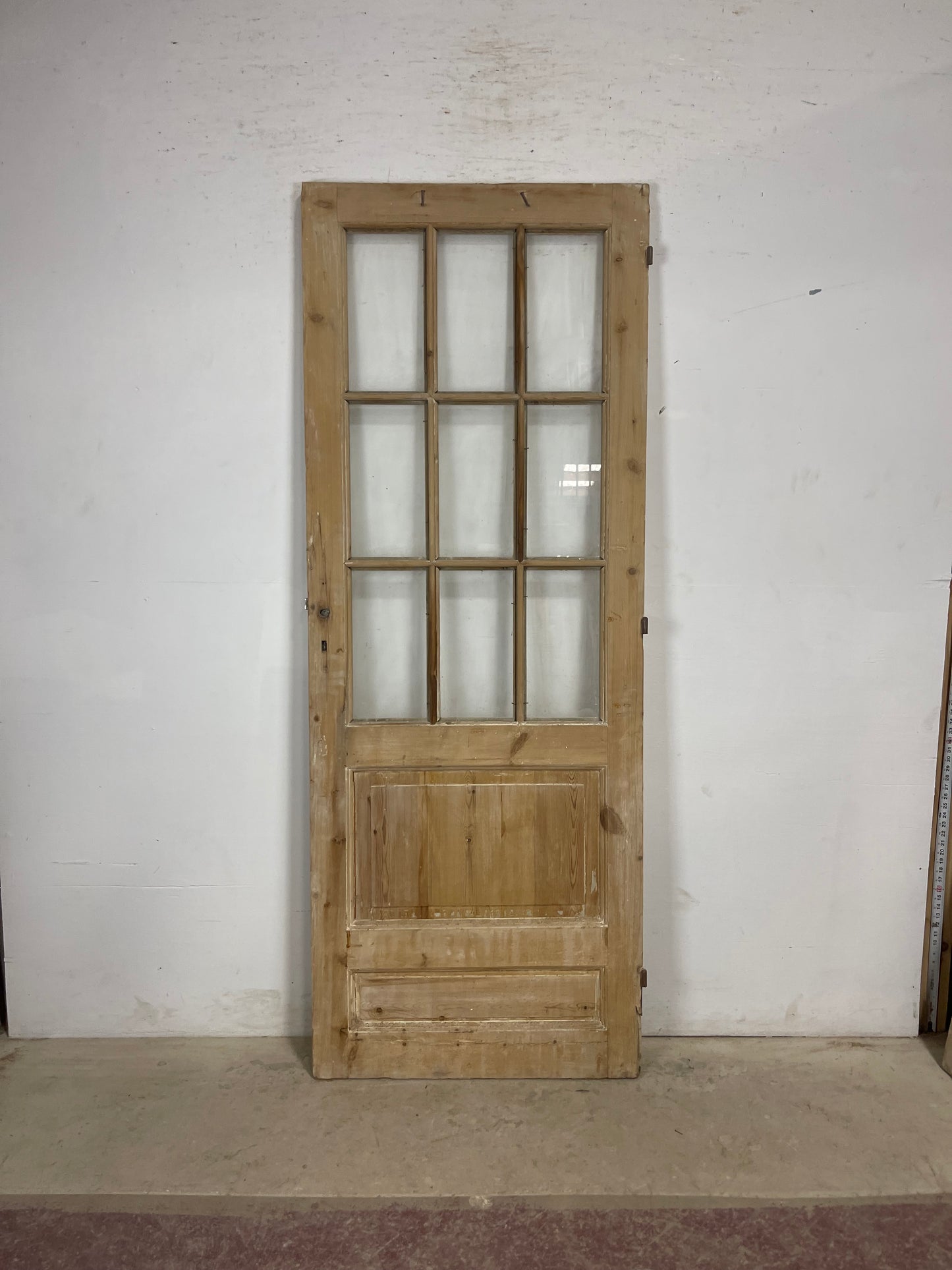 Antique French Panel Door with Glass (85.5x32) M206