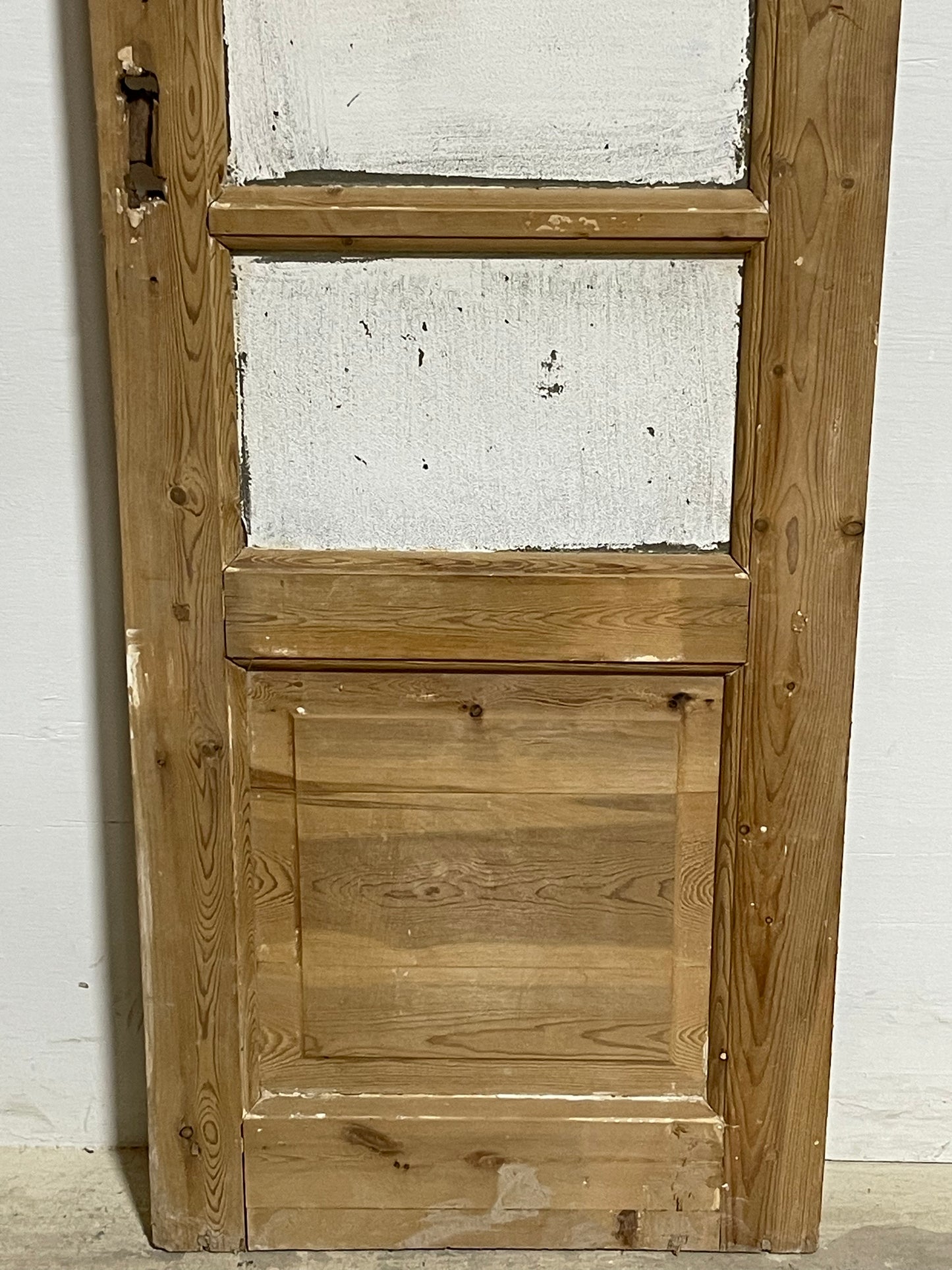 Antique French Panel Door with Glass (86.25x23.75) K319S