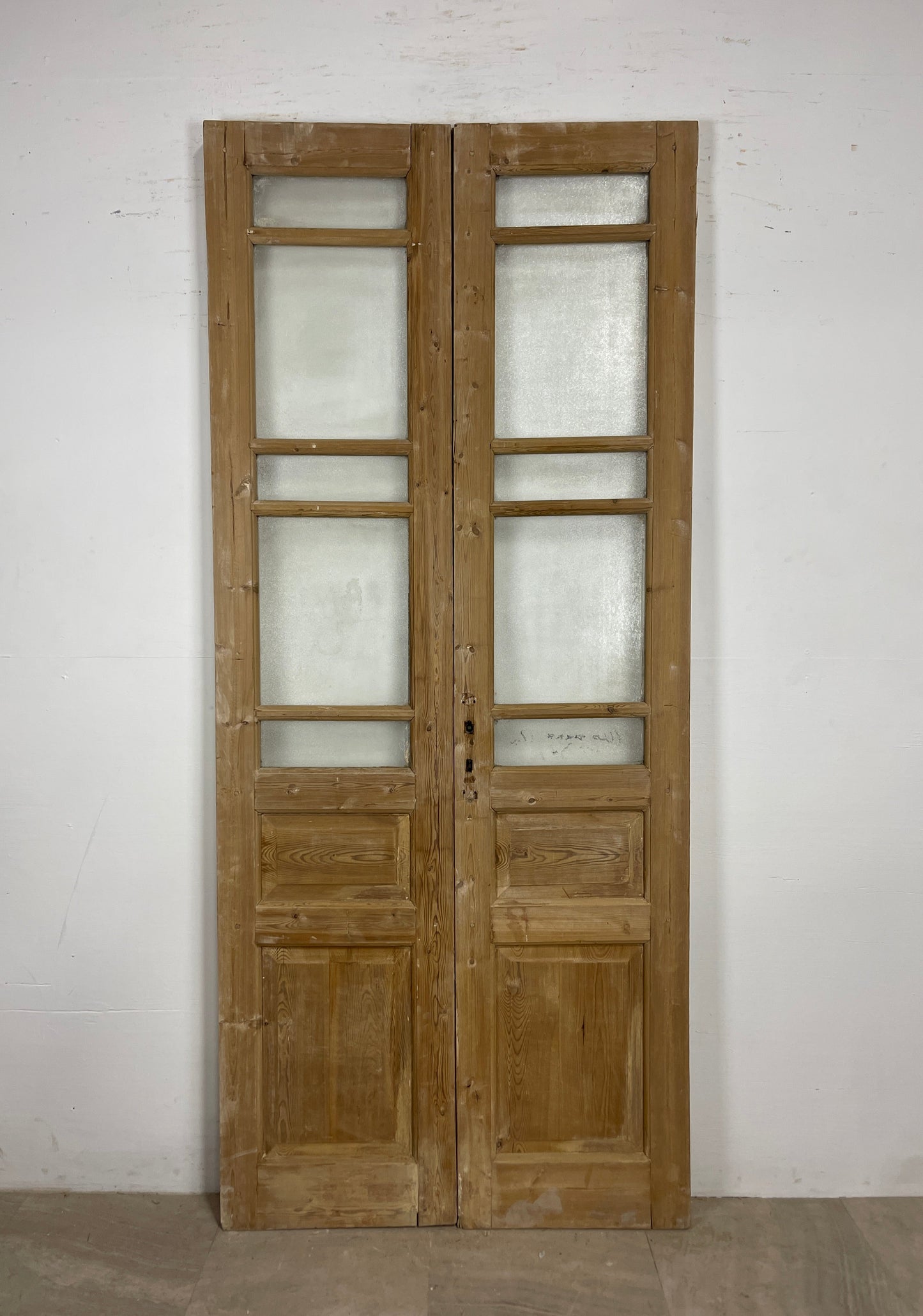 Antique French panel doors with Glass (91.5 x 39.5) O83