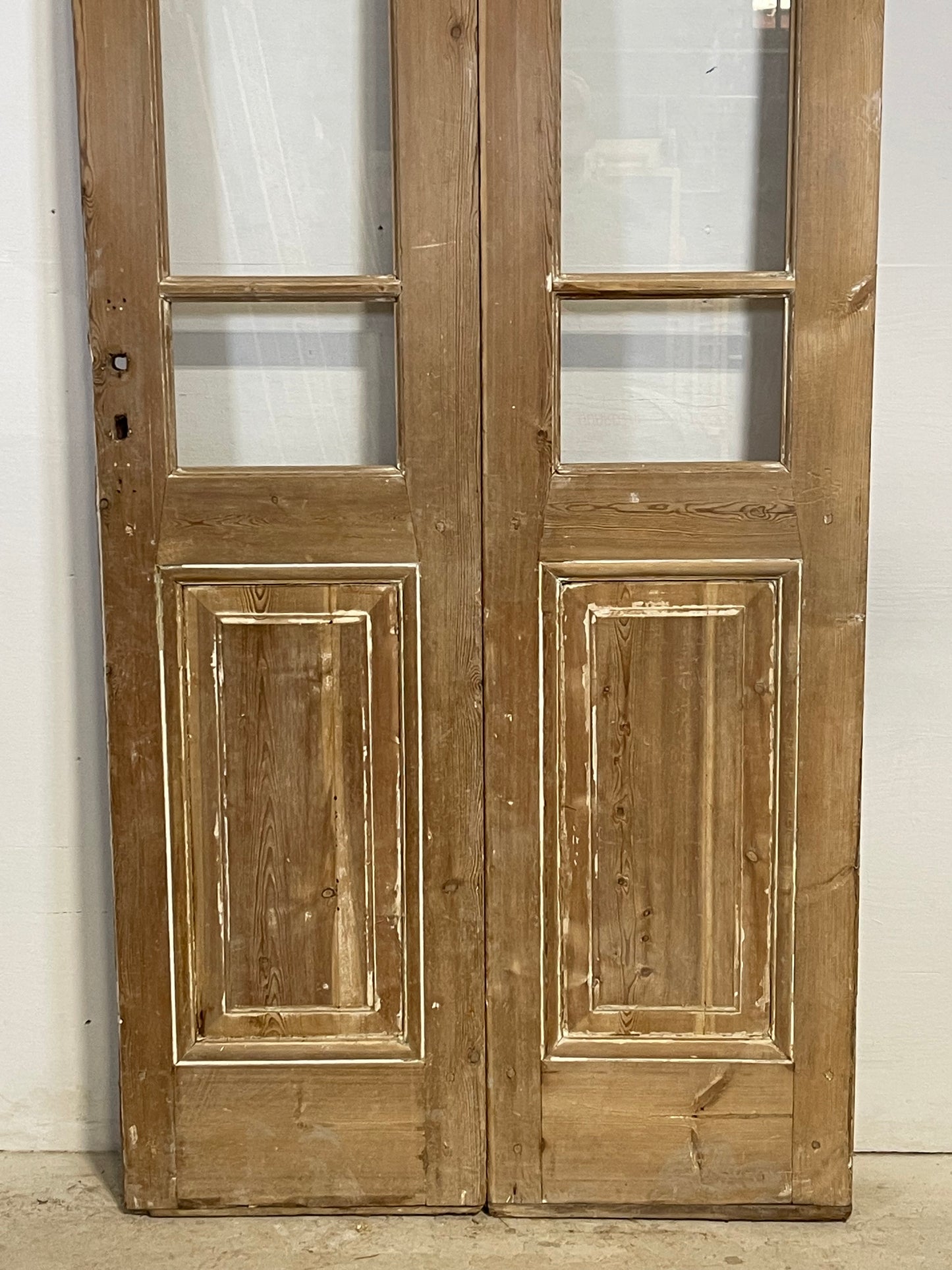 Antique French panel doors with glass (99x37.5) k315
