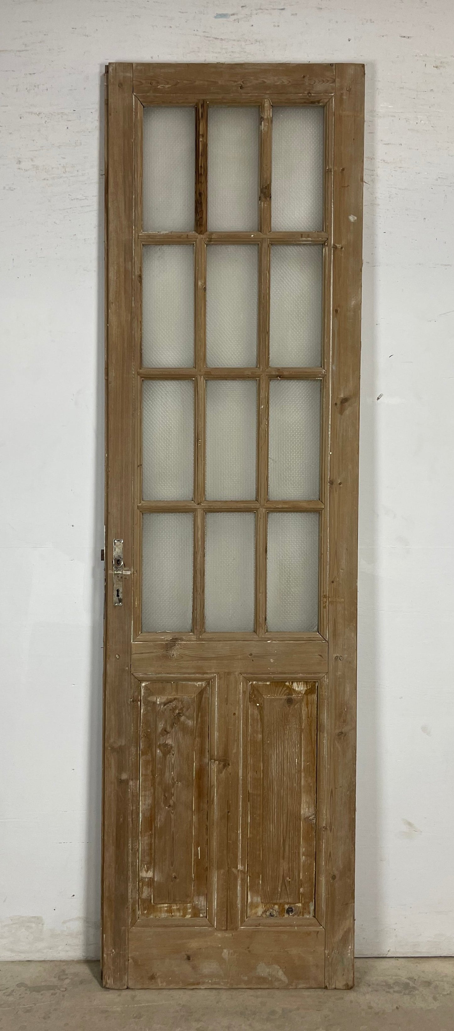 Antique French Panel Door with Glass (100.25x27.5) M200