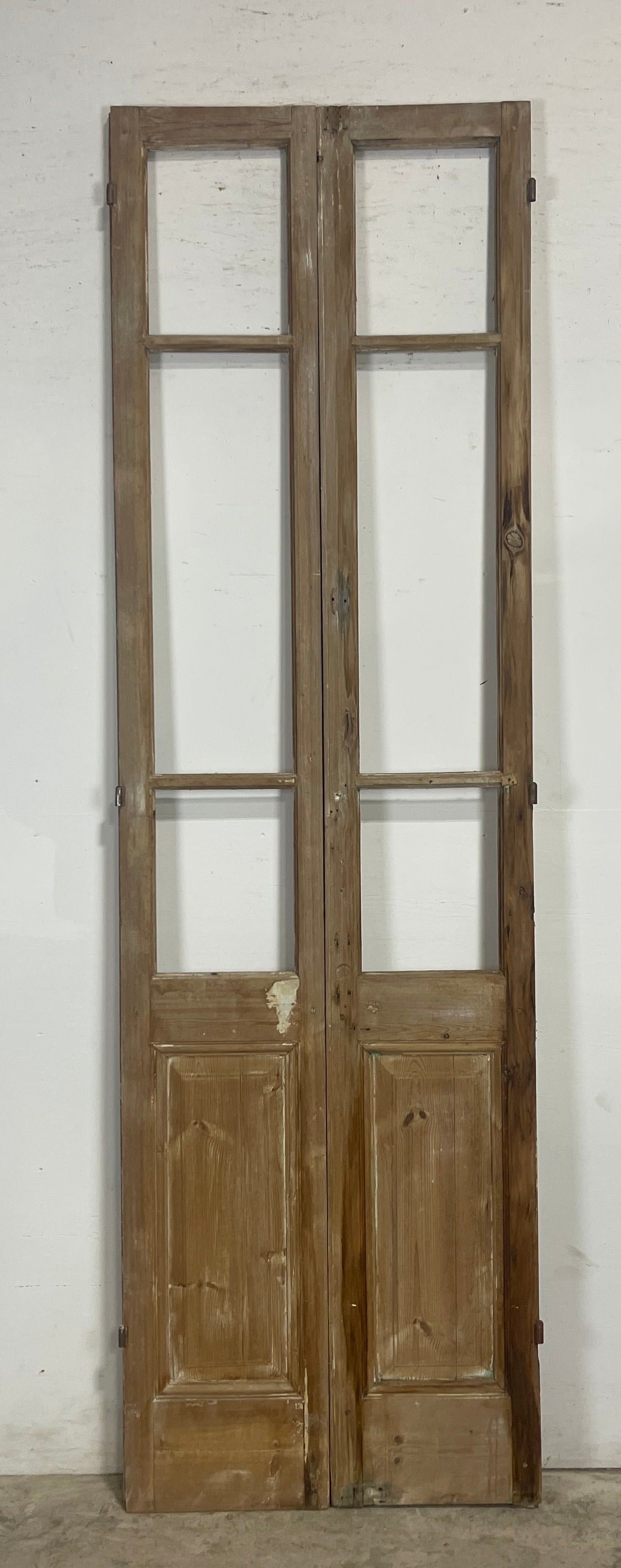 Antique French Panel Doors with glass (96.75x29) M076