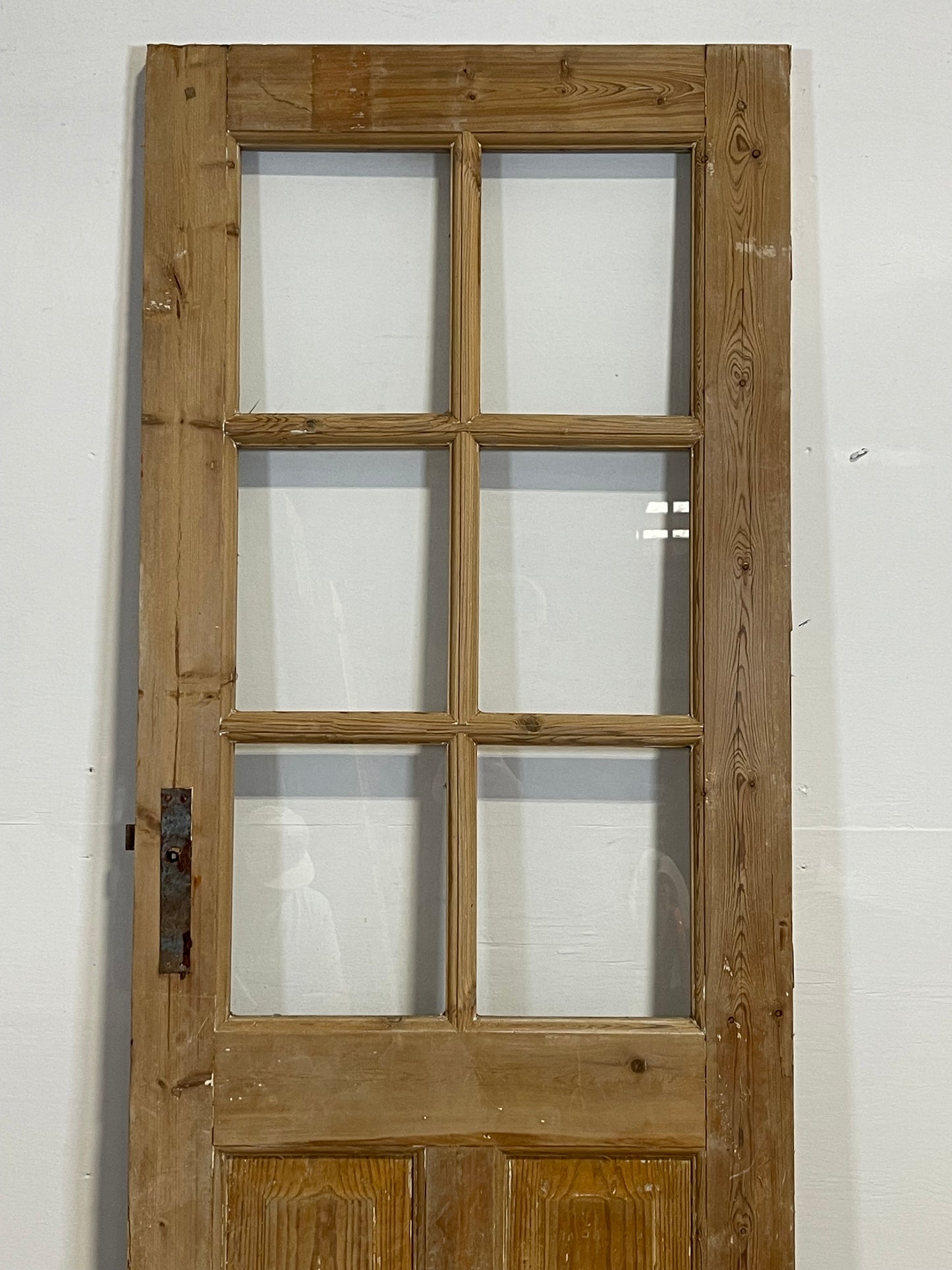 Antique French Panel Door with Glass (82.25x28.25) L255