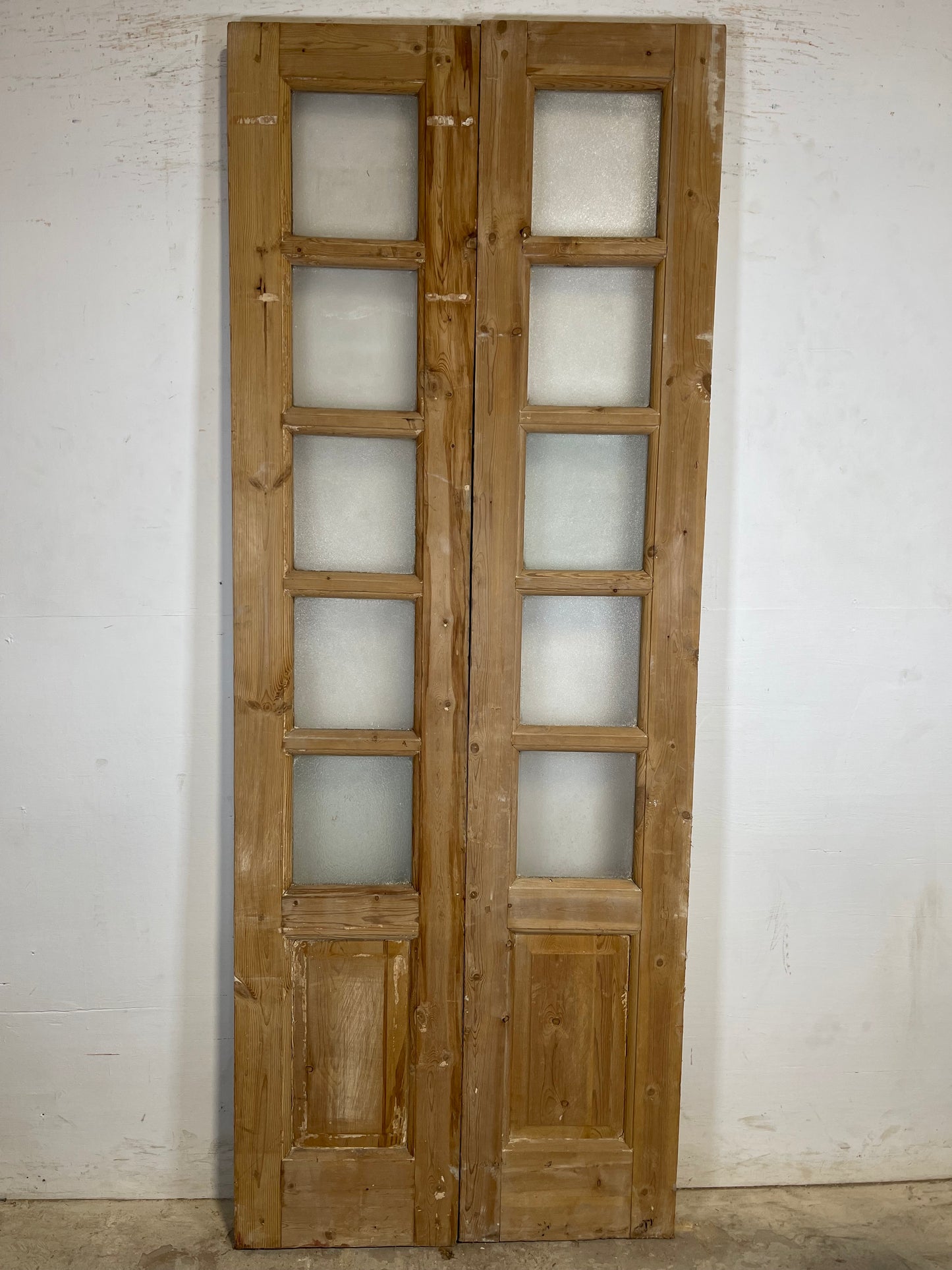 Antique French Panel Doors with glass  (88.5x33.75)  K320