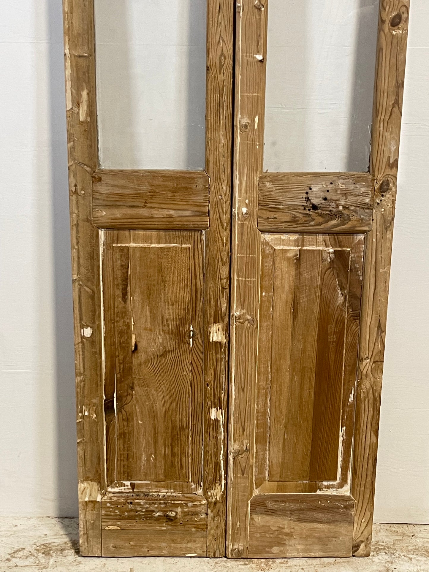 Antique French panel doors with glass (90.75x28.5) L210