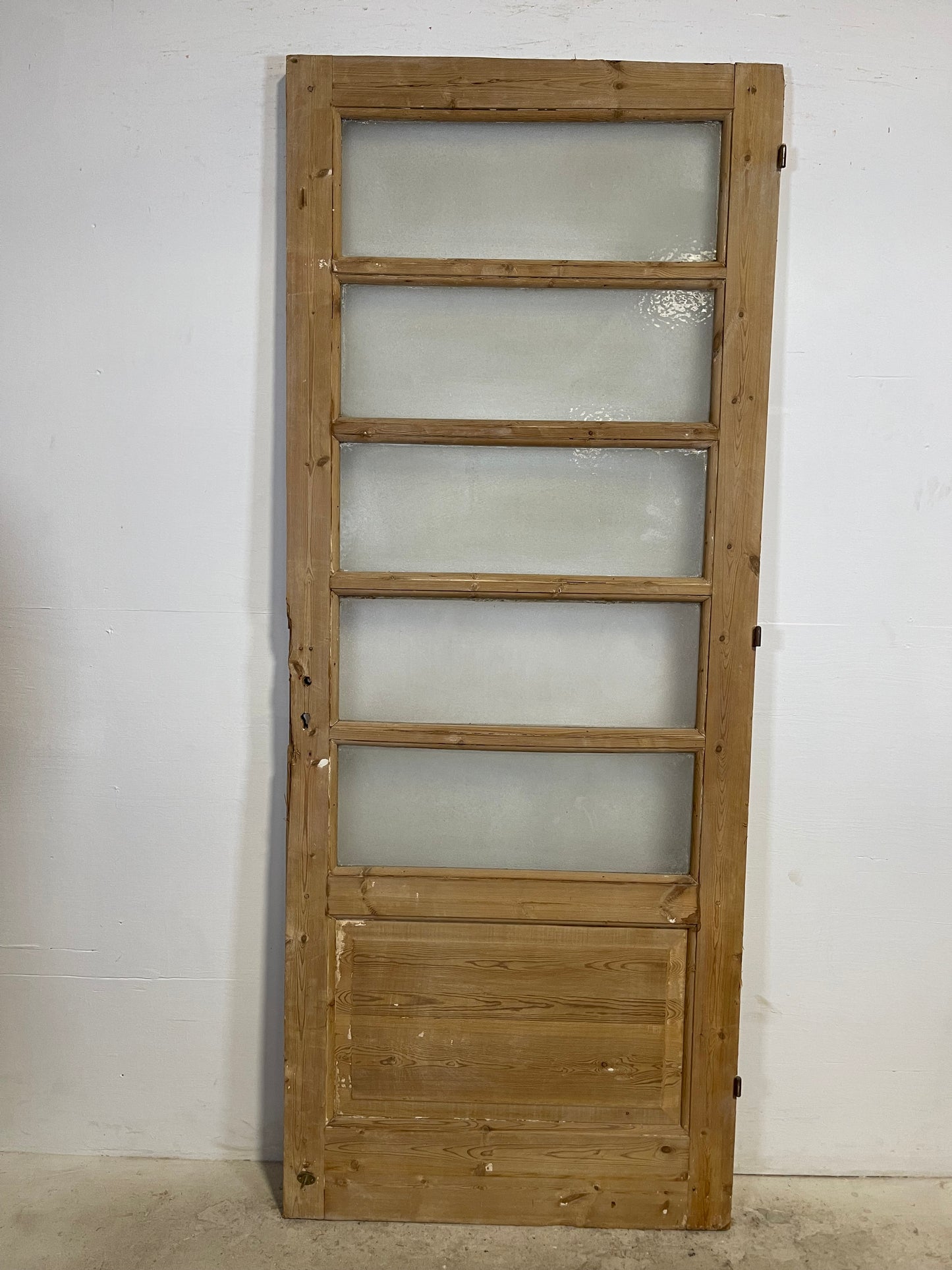Antique French Panel Door with Glass (88.75x35.75) L313