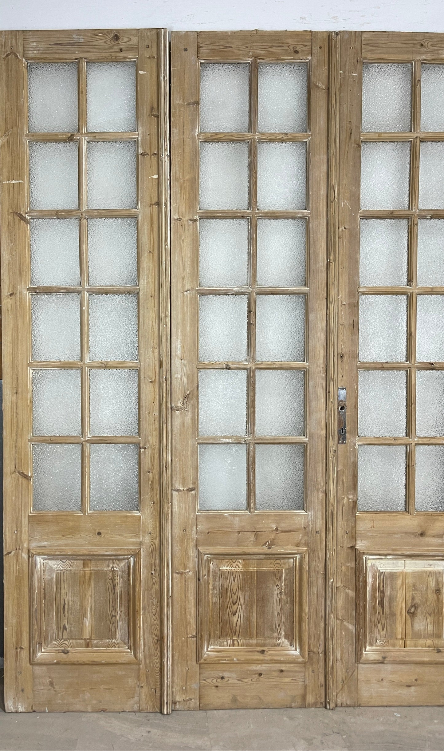 Antique French panel doors with Glass (97.75 x 96.5) O84