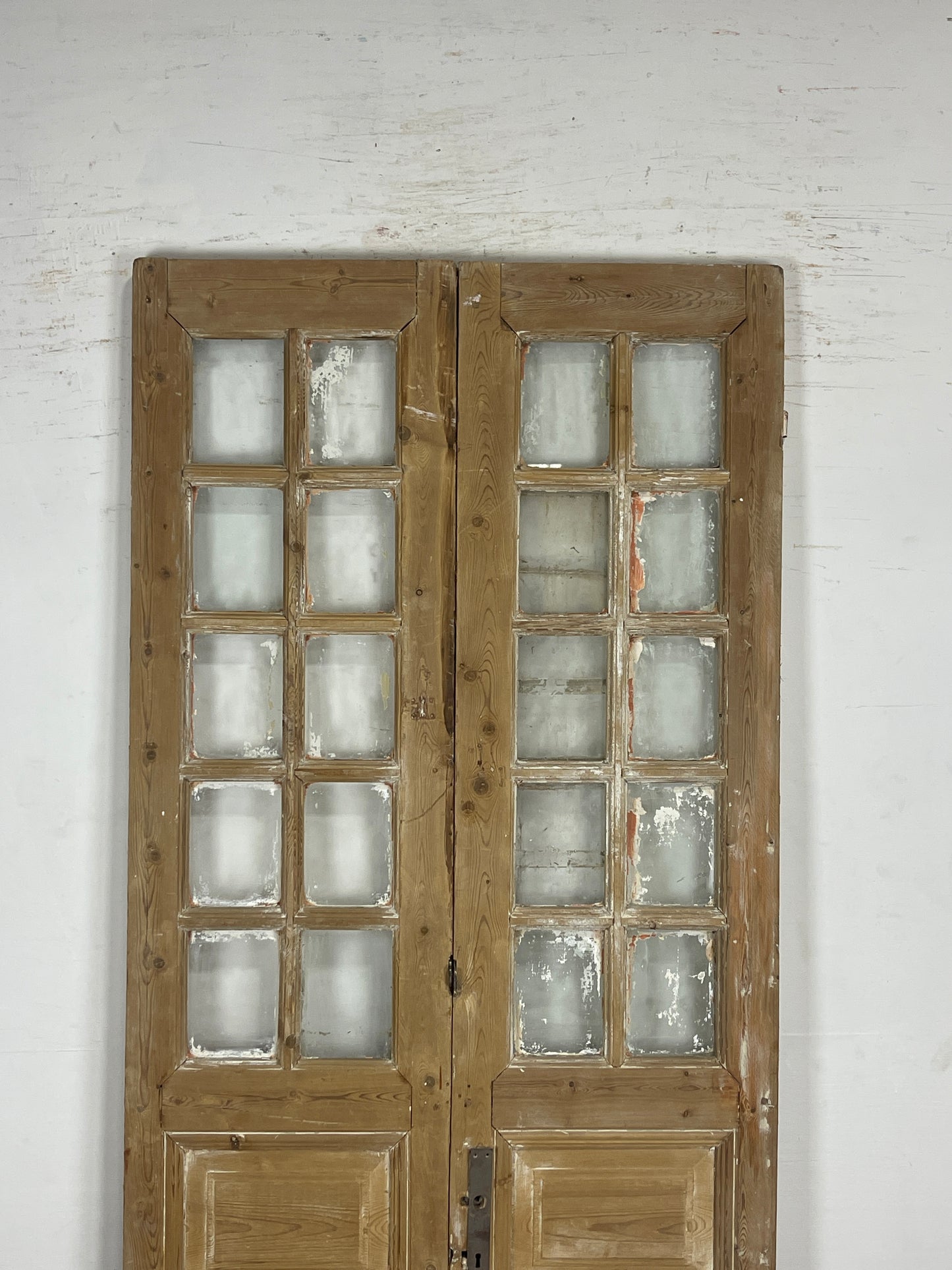 Antique French Panel Doors with glass (92.5 x 36.5) N152