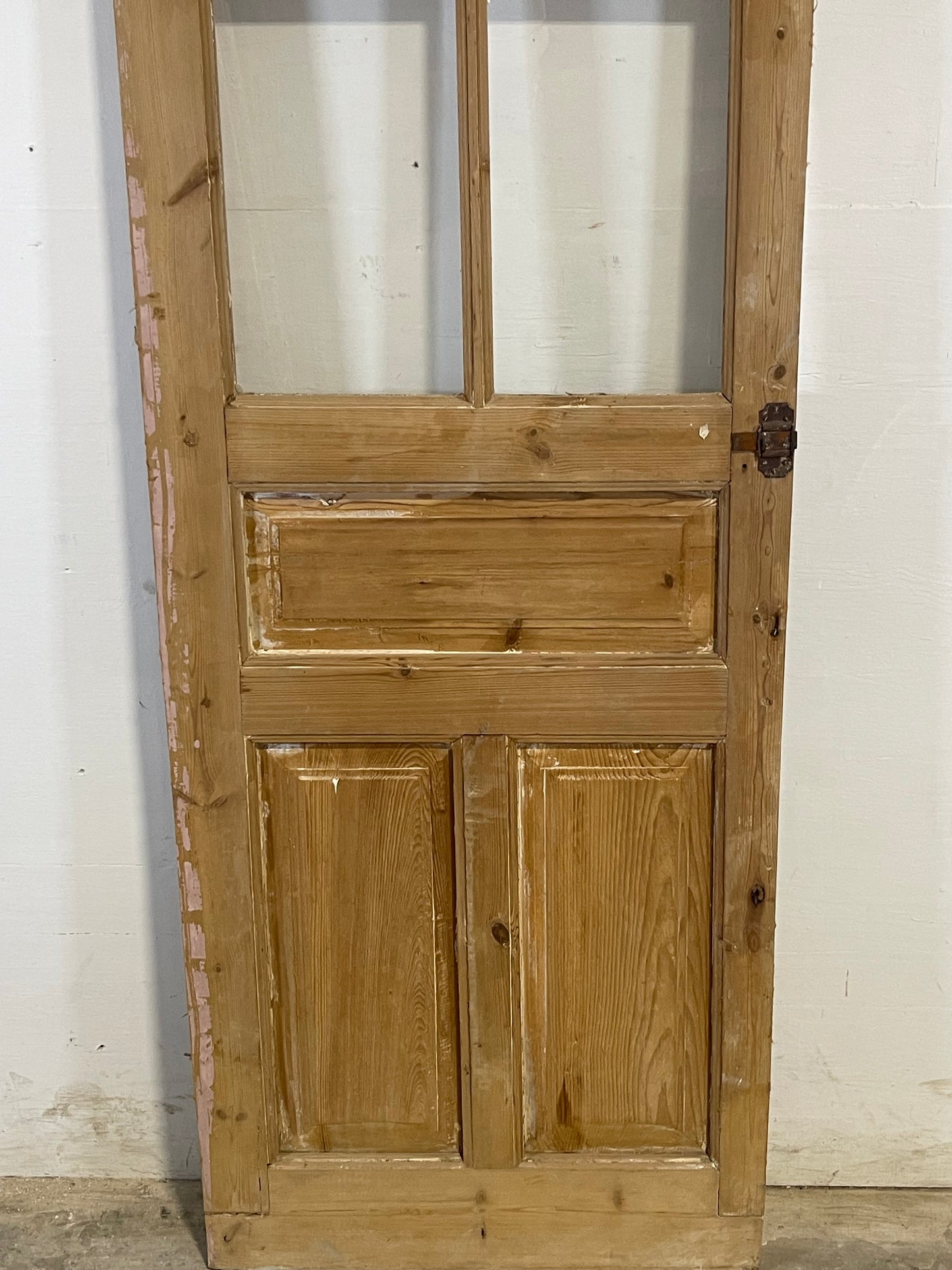 Antique French Panel Door with Glass (84.25x27) L119