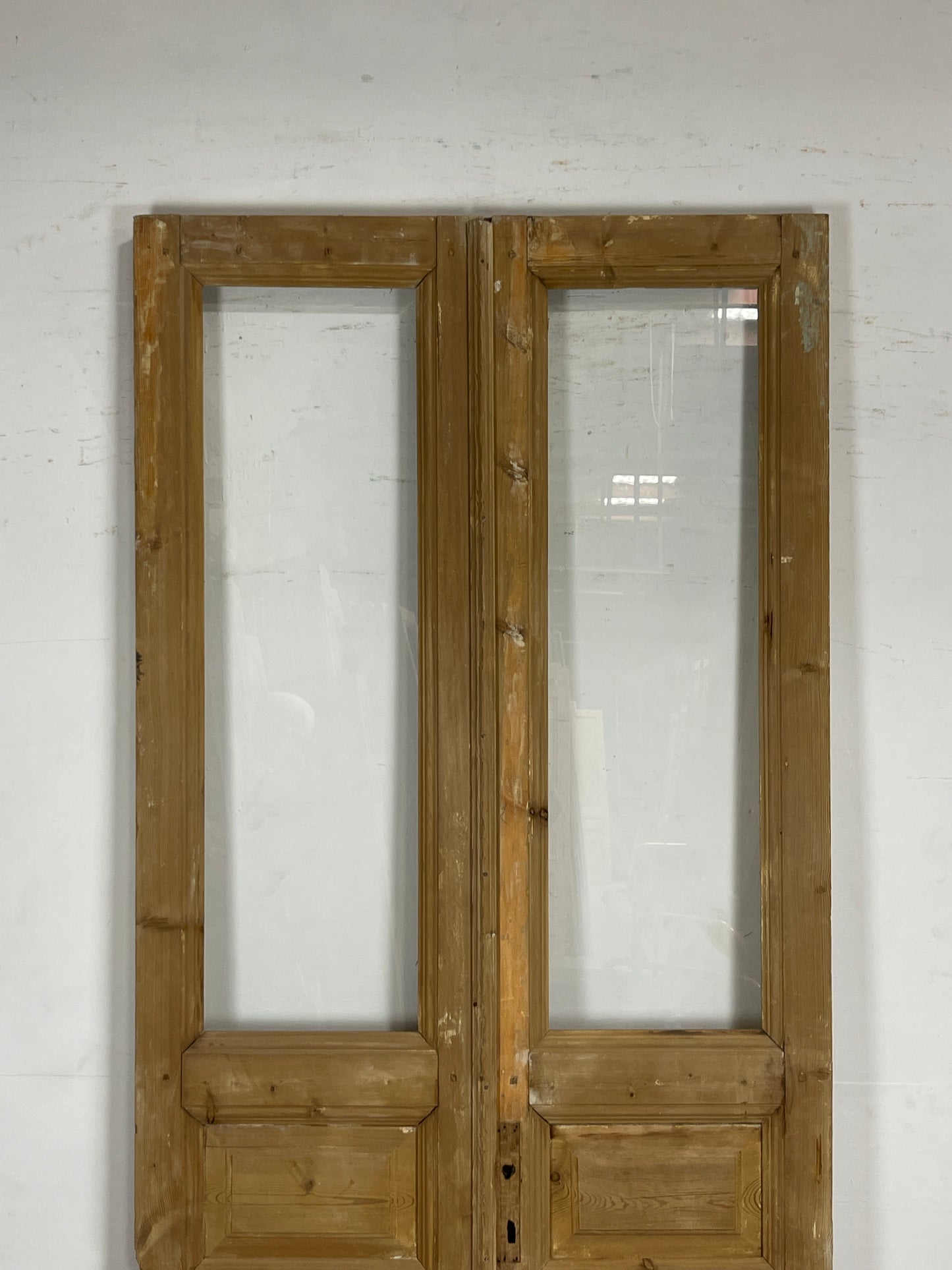 Antique French Panel Doors with Glass (101 x 42) N043