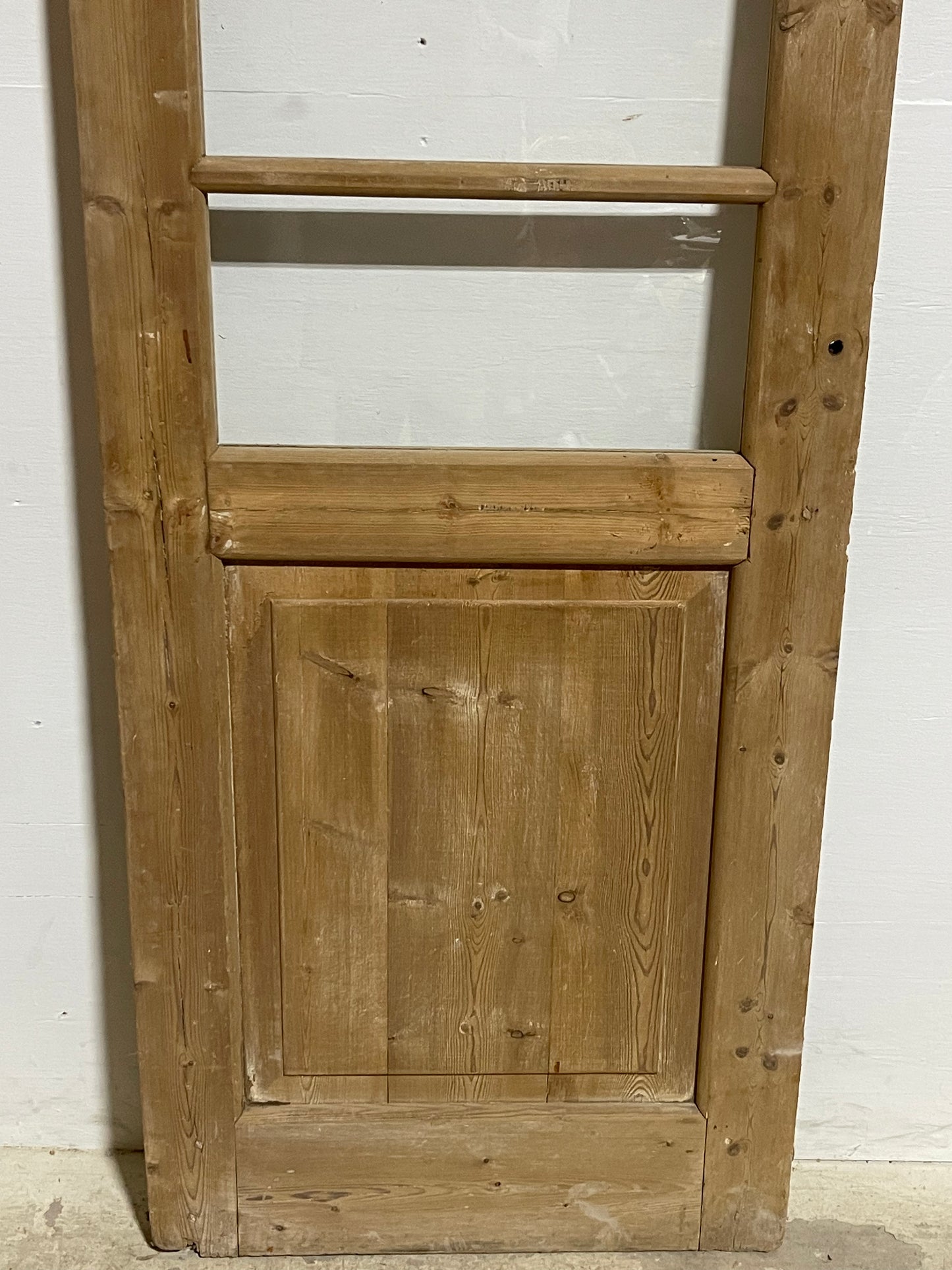 Antique French Panel Door with Glass (80.5x27.75) J914
