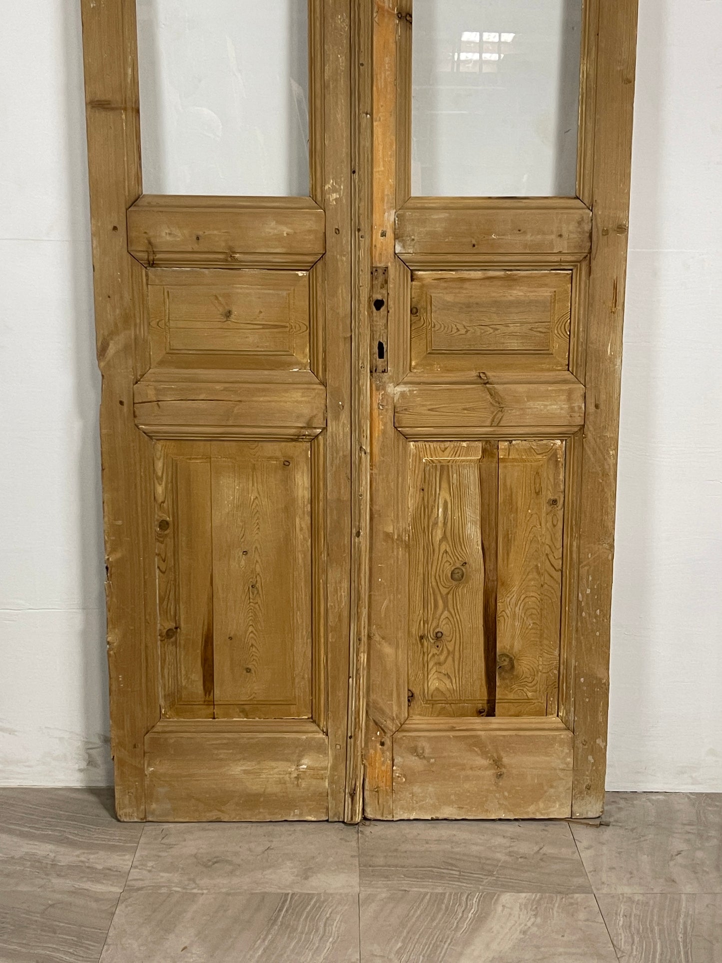Antique French Panel Doors with Glass (101 x 42) N043