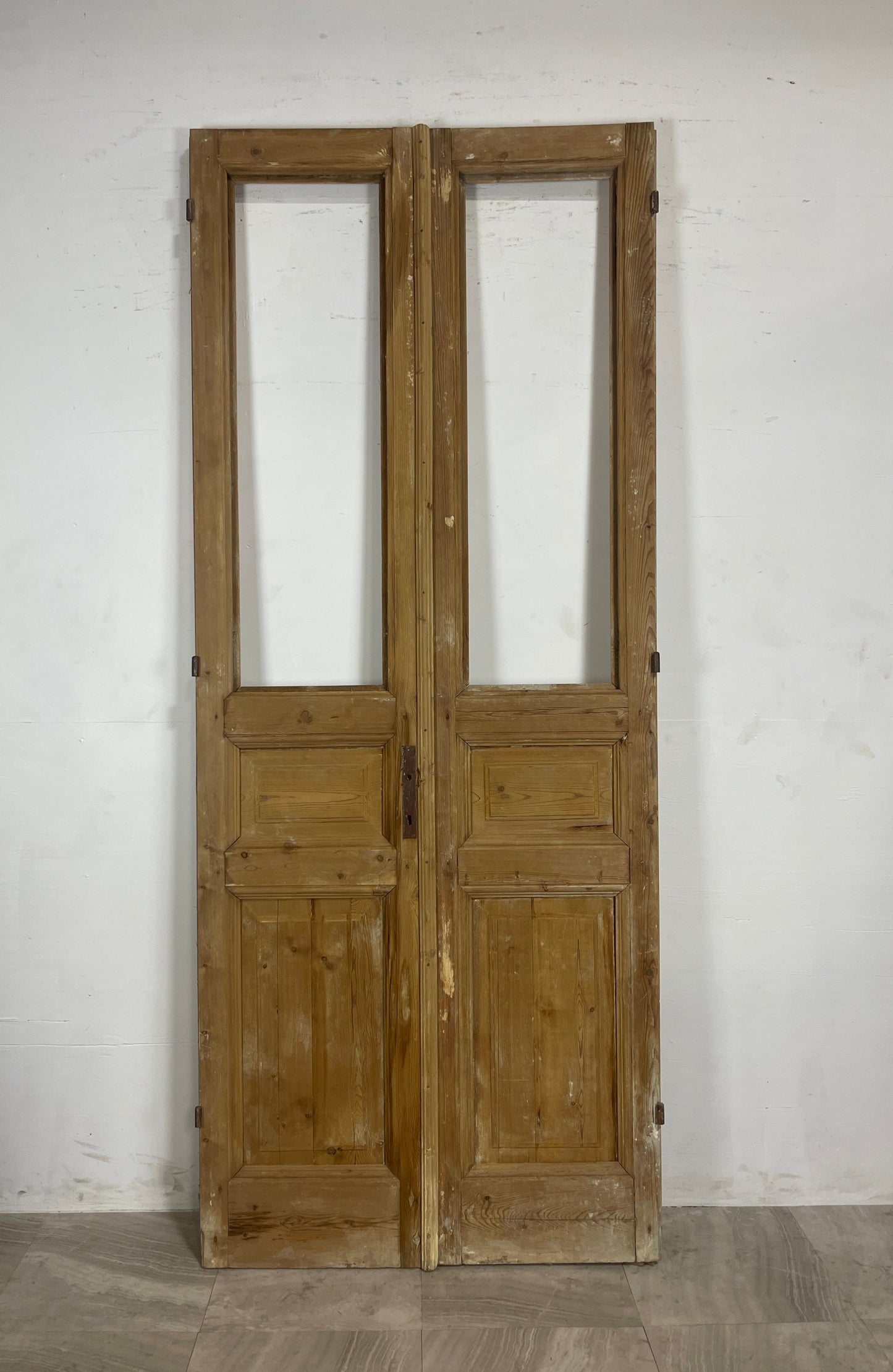 Antique French Panel Doors with Glass (100.75 x 42) N032