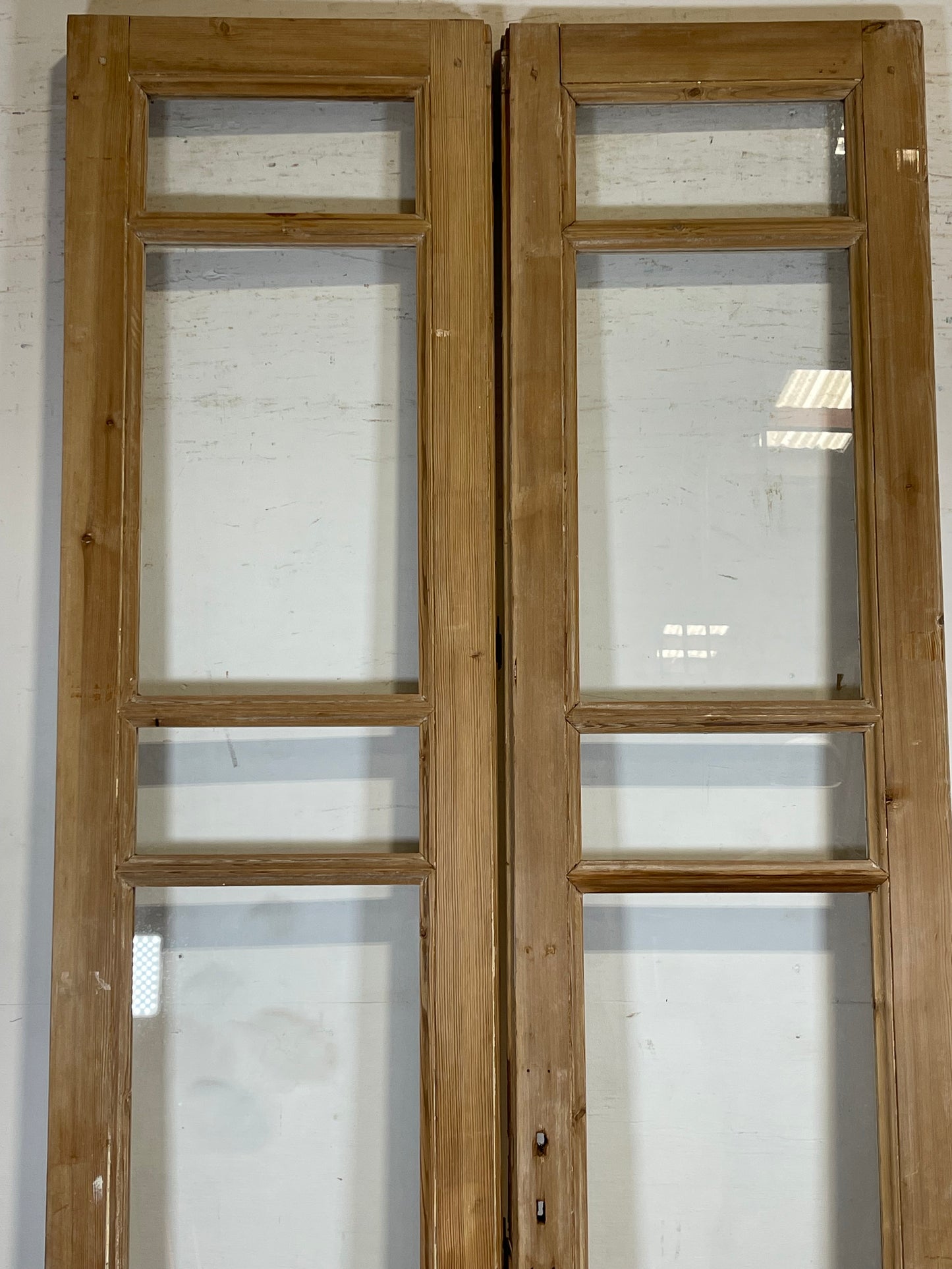 Antique French panel doors with glass (99.25x44) K316