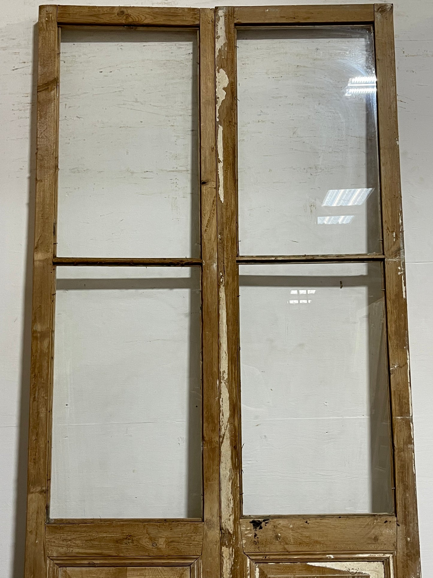 Antique French Panel Doors with glass (100.25x44.5) K306