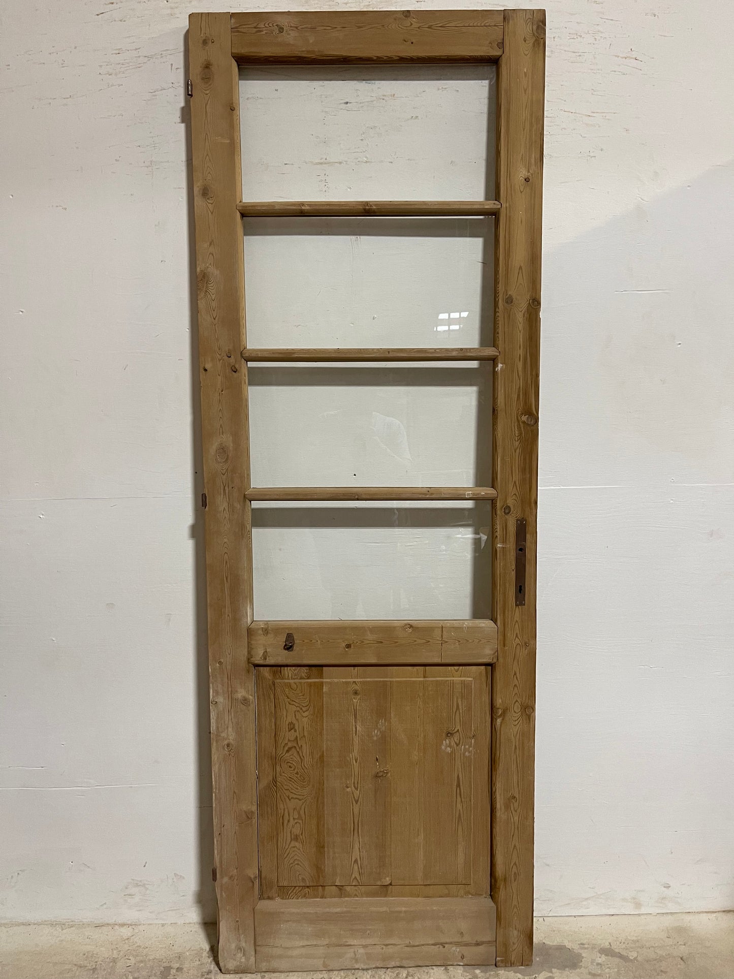 Antique French Panel Door with Glass (92.25x32) J903