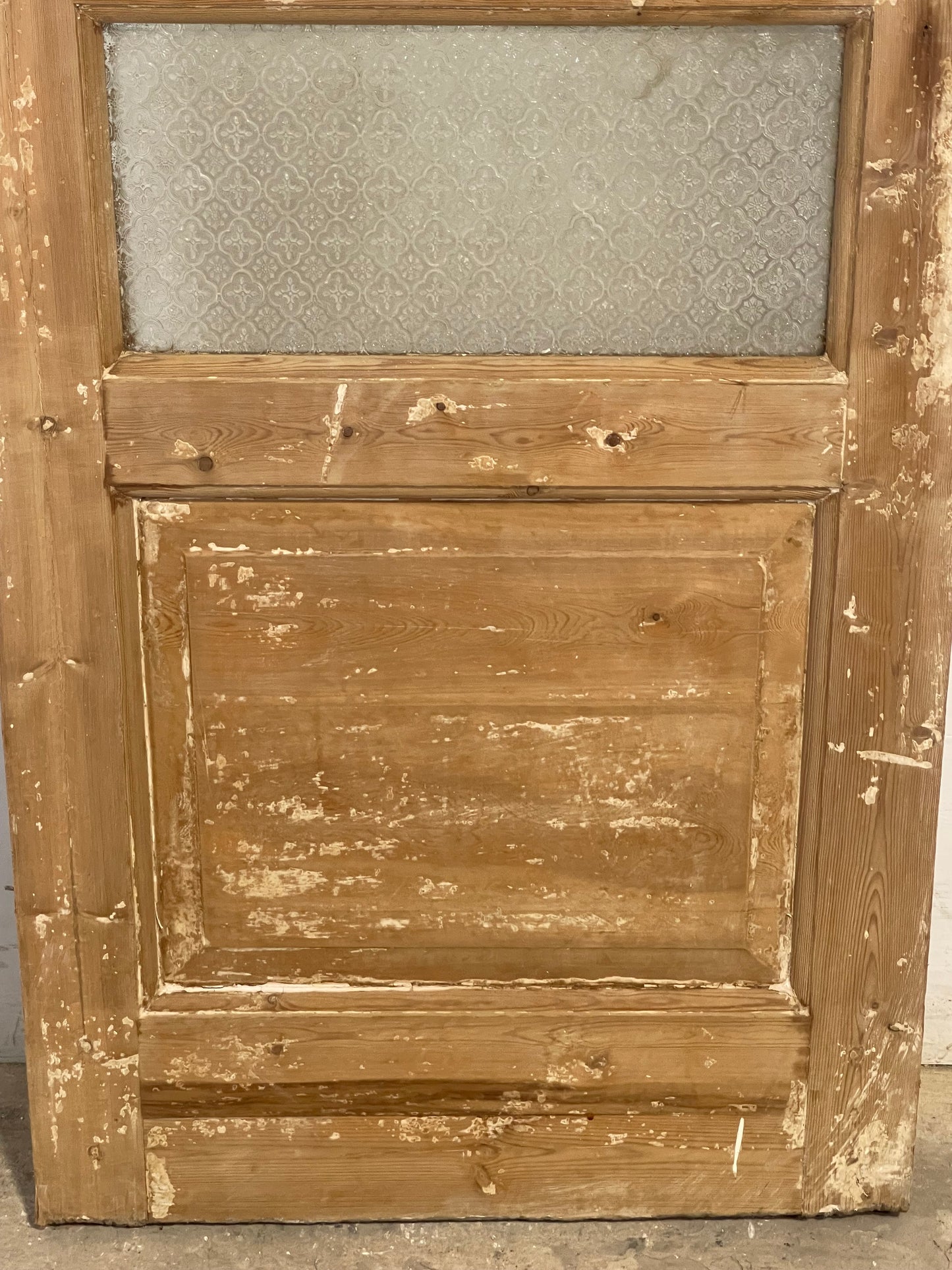 Antique French Panel Door with Glass (85x27.75) L134