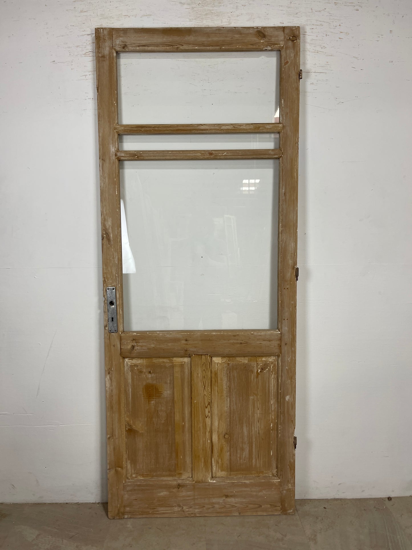 Antique French Panel Door - Single with glass (90x35.75) O254