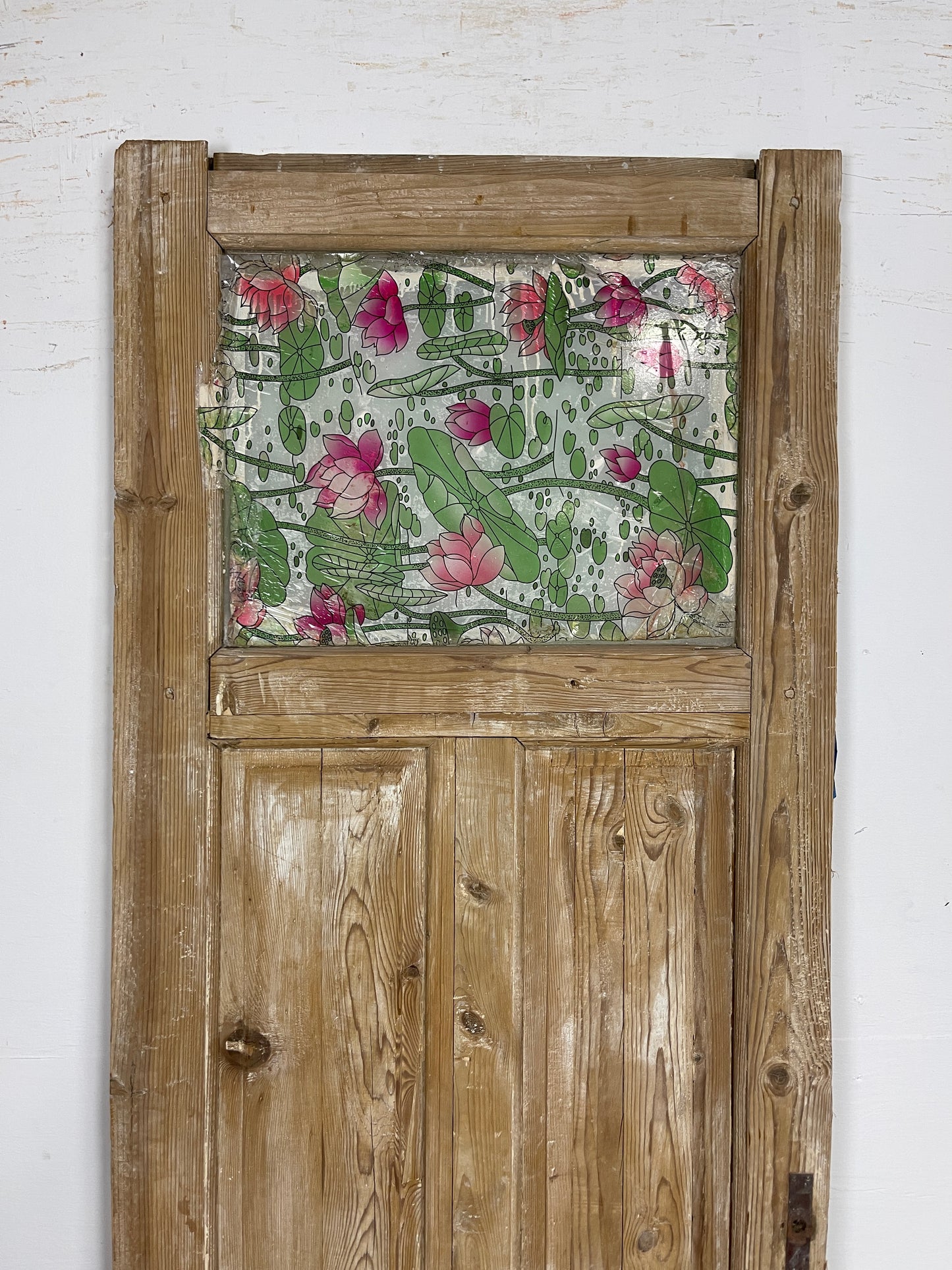 Antique French Panel Door - Single with glass (84.5x28.75) O241 AI
