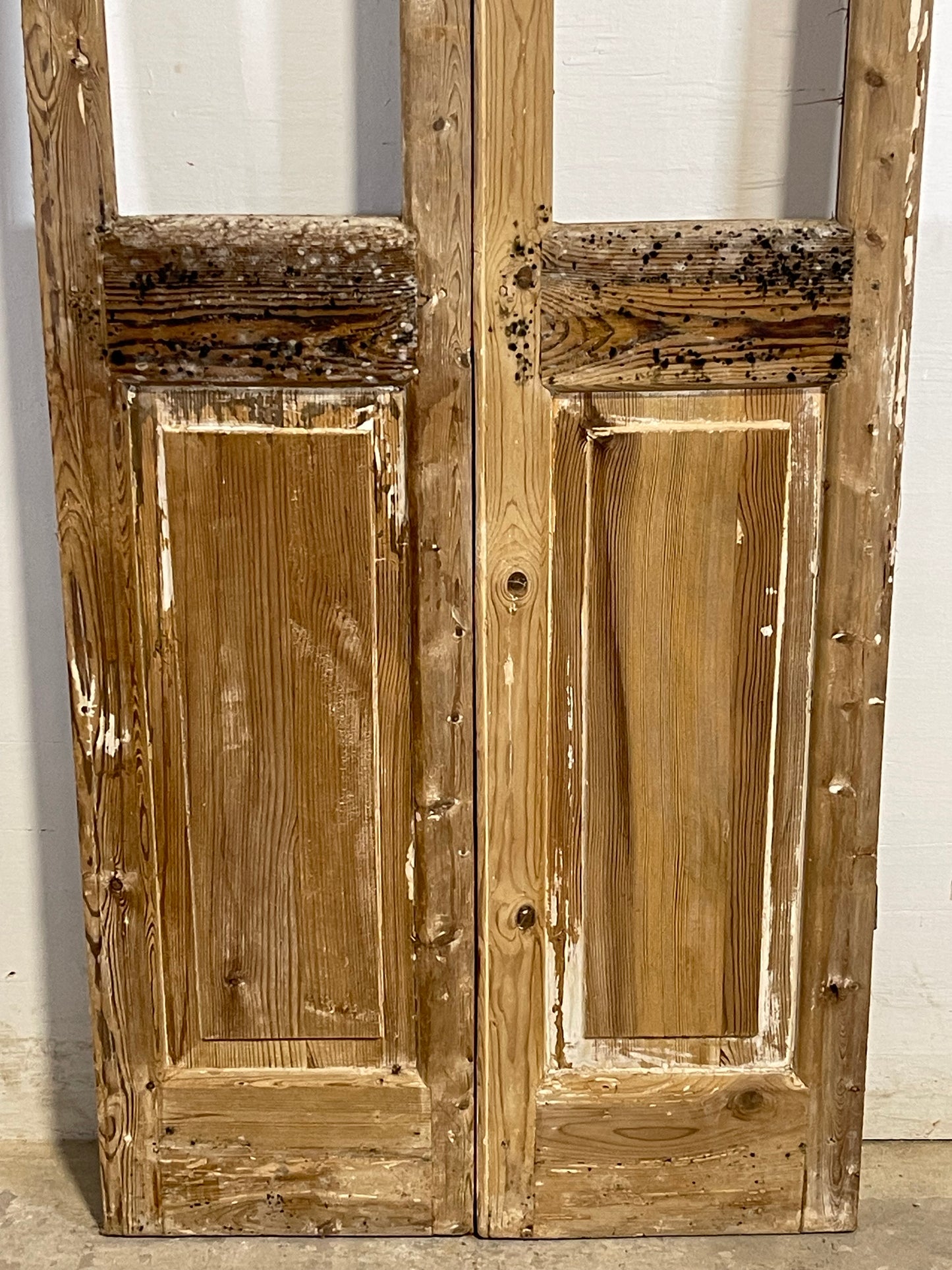 Antique French panel doors with glass (90.5x28.75) L157