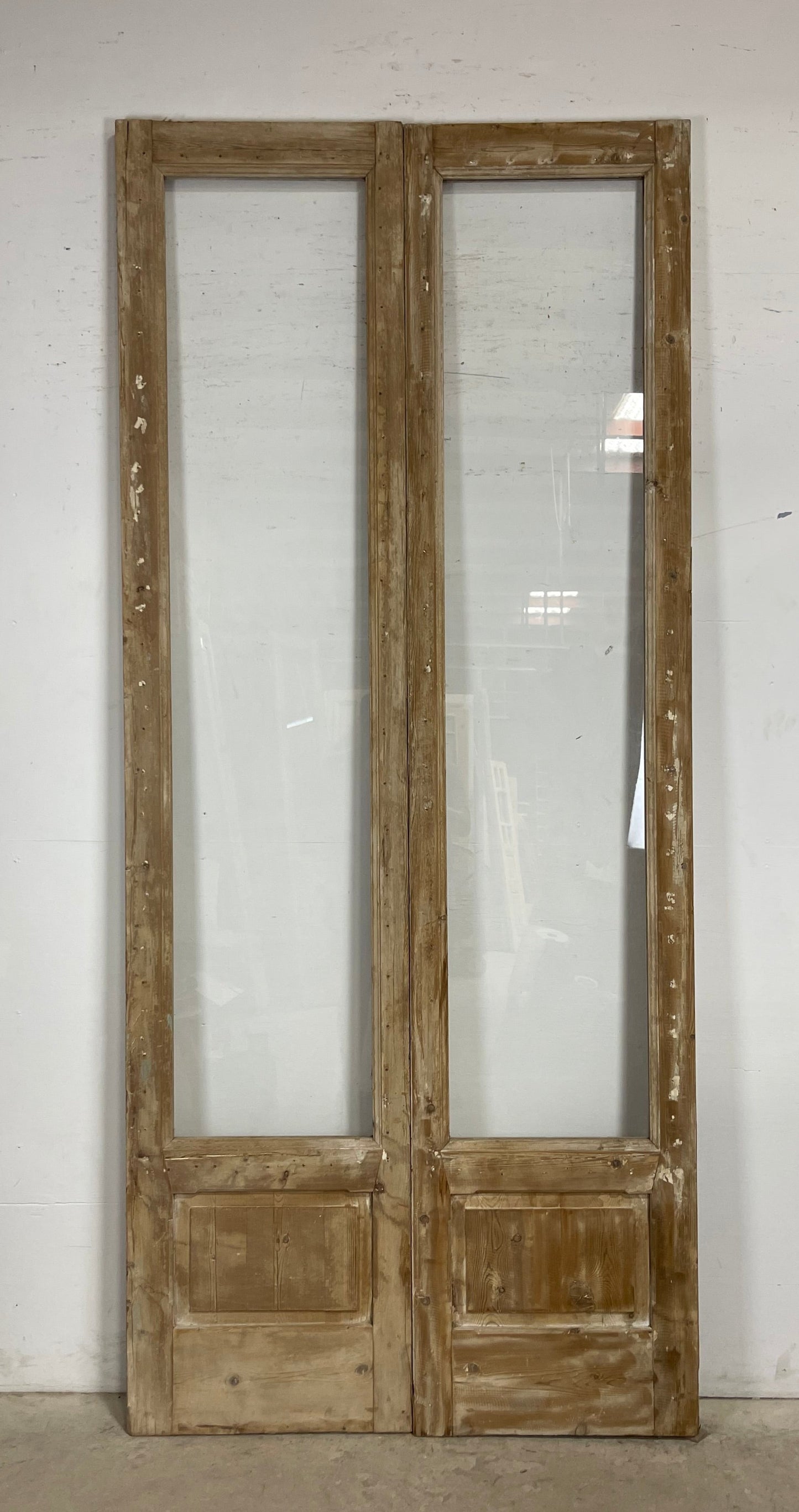 Antique French Panel Doors with glass (107x46.75) M088
