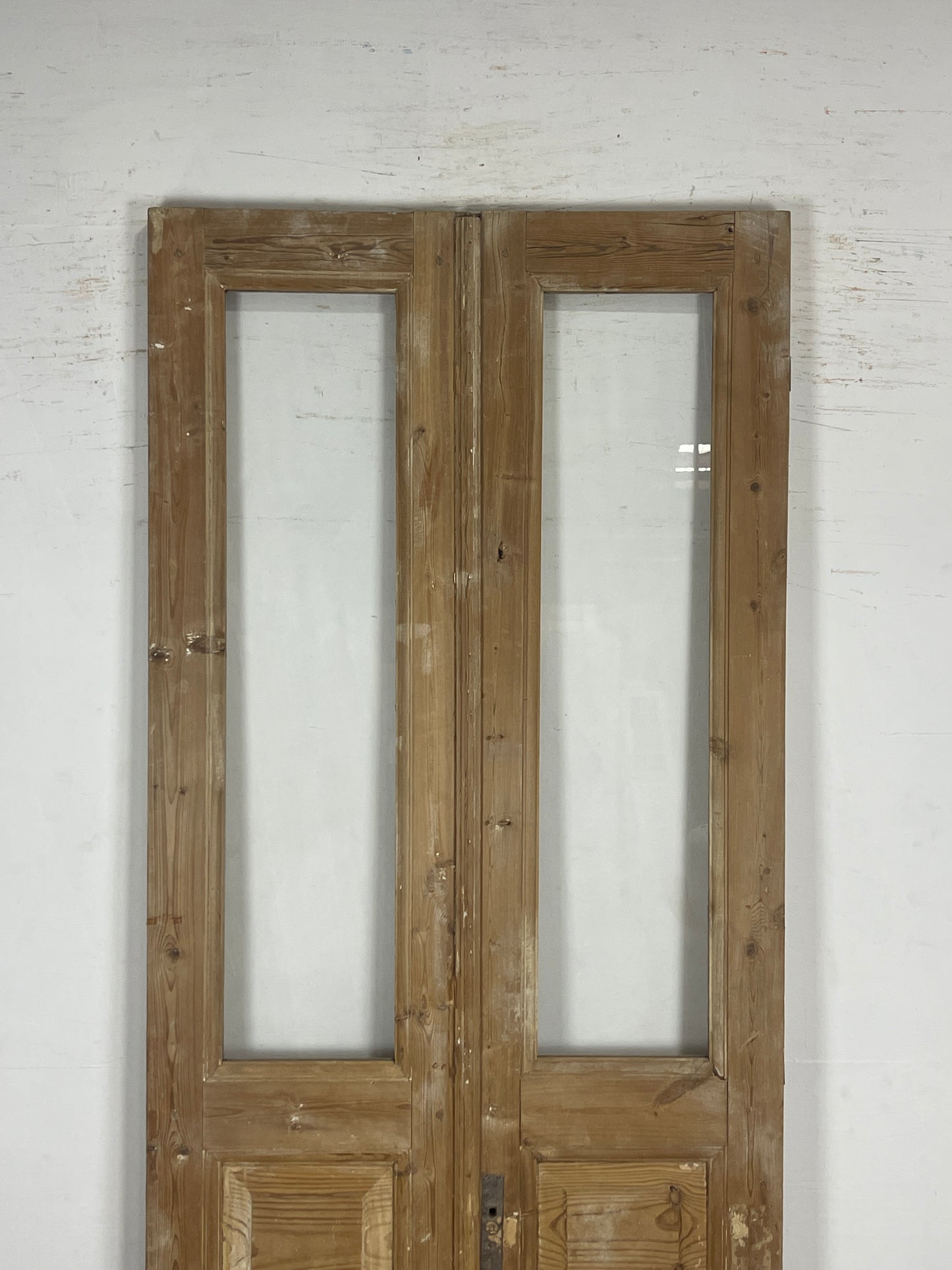 Antique French Panel Doors with glass (96.5 x 35.5) N154