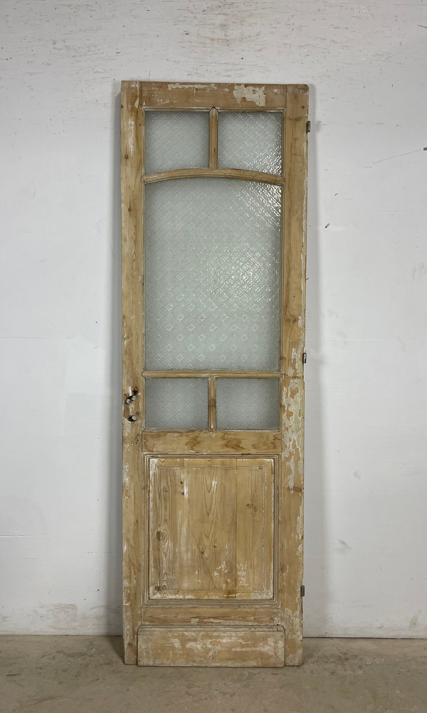 Antique French Panel Door with Glass (84.5x26.75) M216