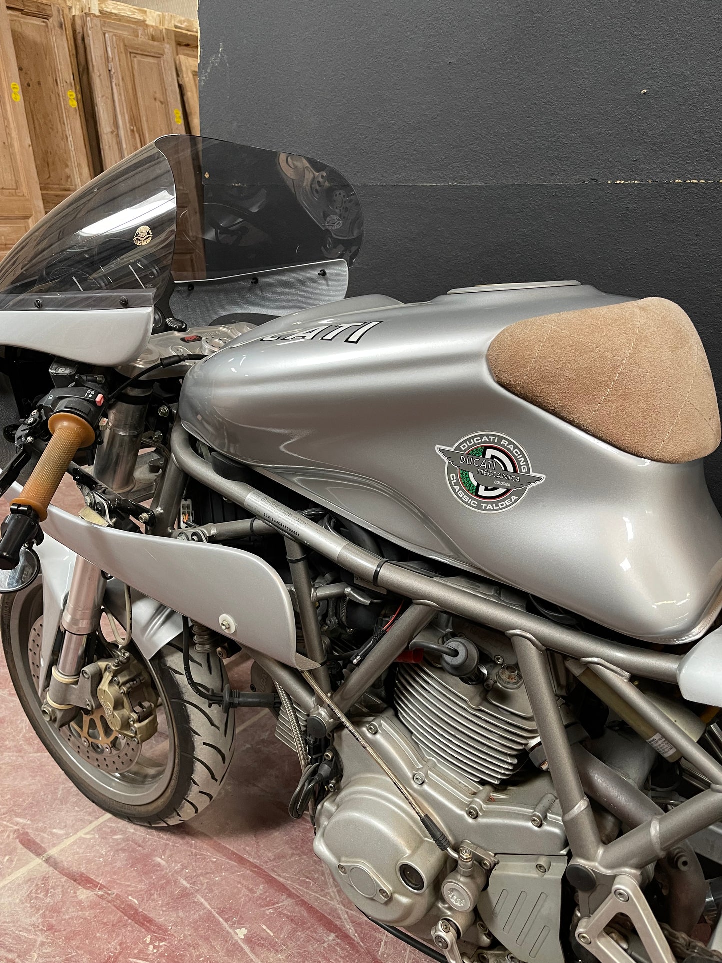 Silver Ducati Motorcycle
