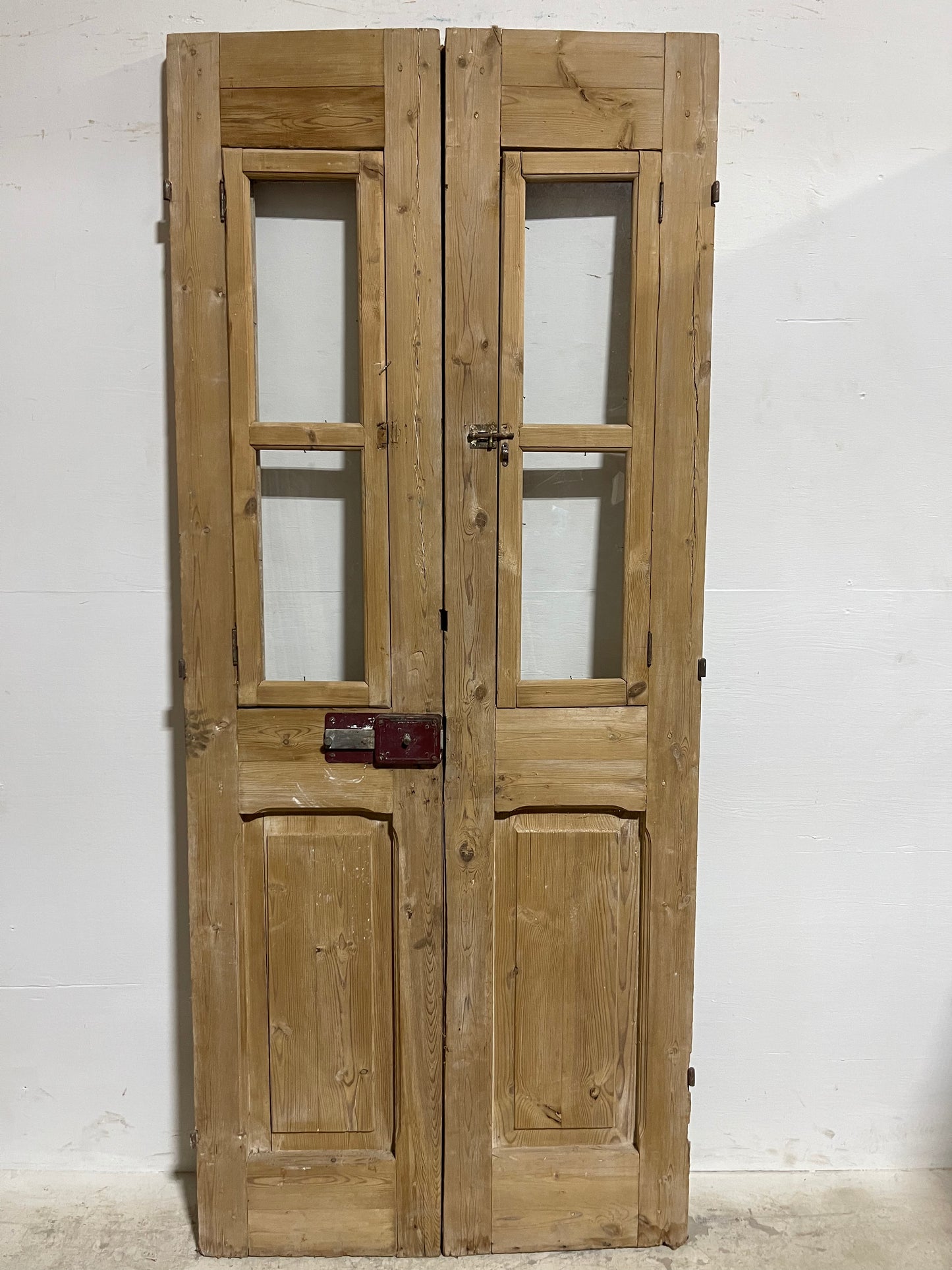 Antique french Panel Door with Glass (86.25x36) J316