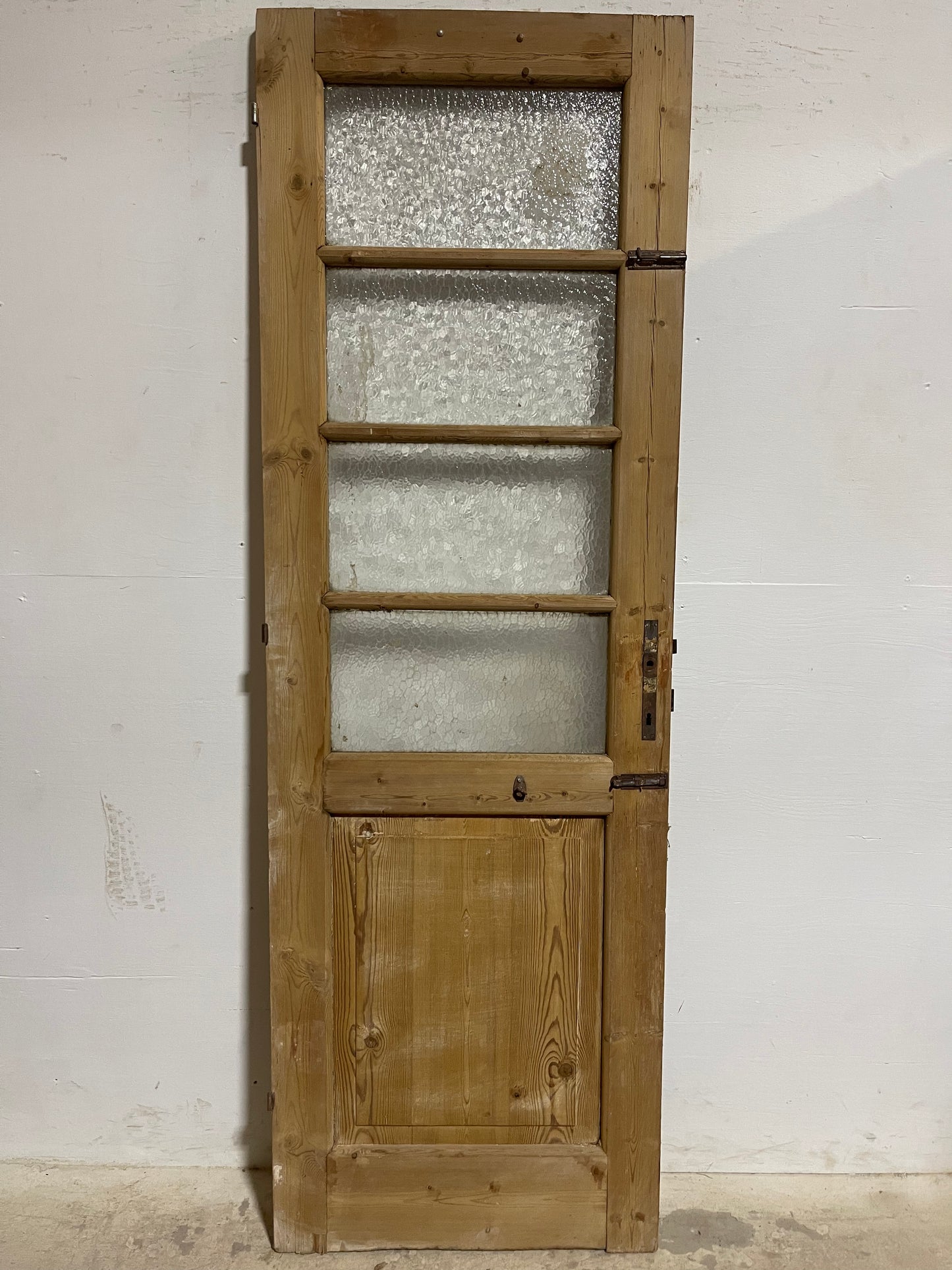 Antique French Panel Door with Glass (84.75x27.75) J910