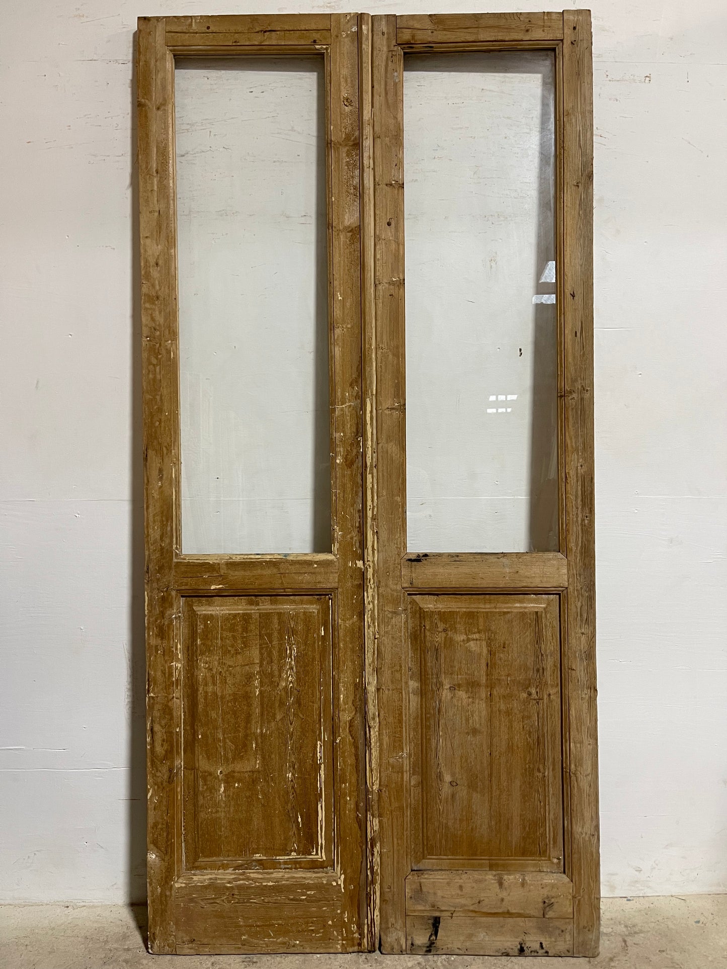 Antique French Panel Doors with glass (100x48) K307